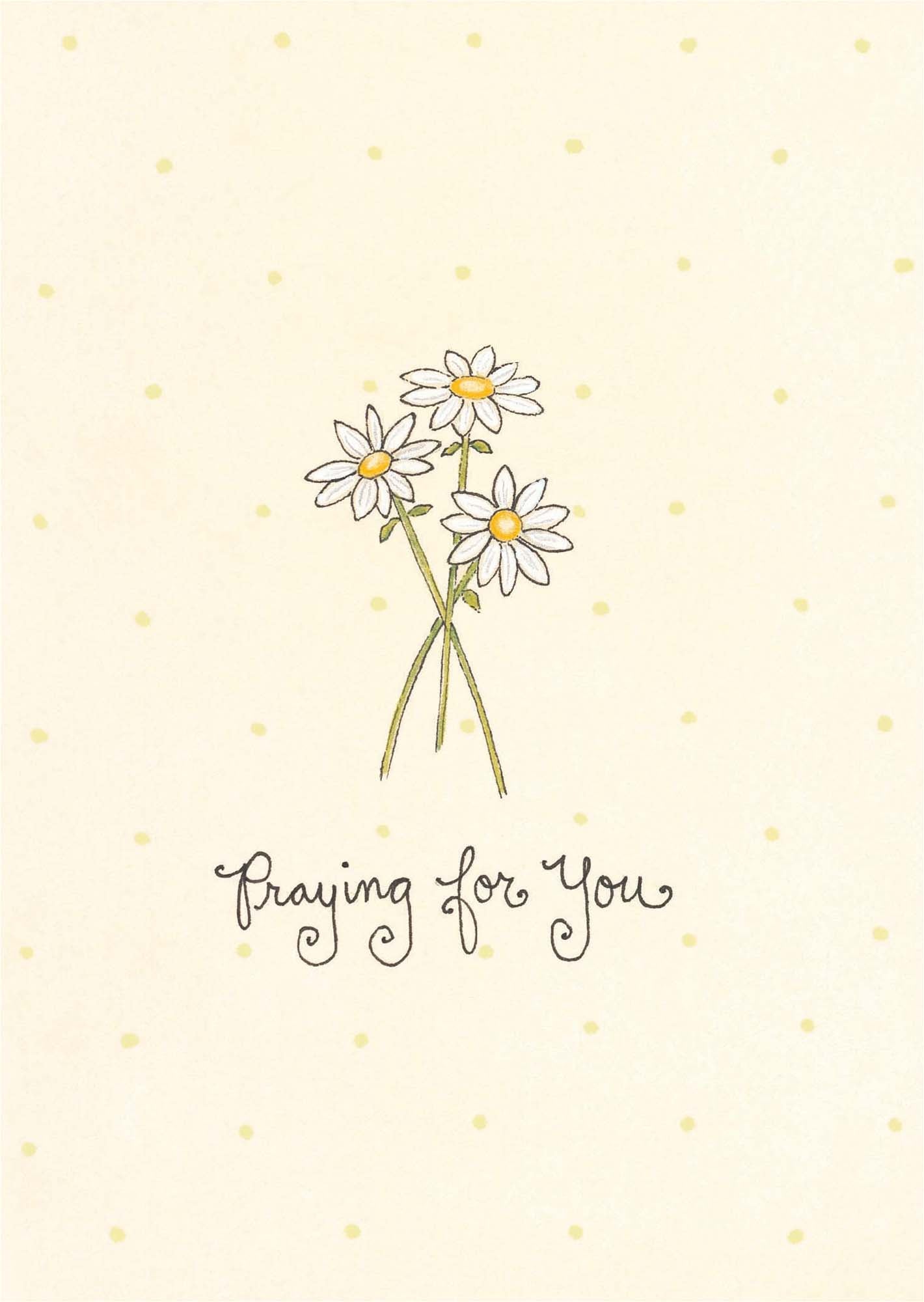 Praying For You – Religious Sympathy Card With Daisies