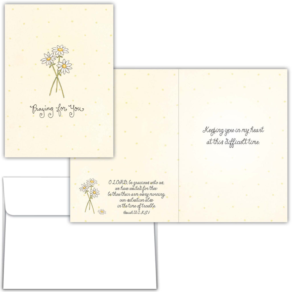 Praying For You – Religious Sympathy Card With Daisies