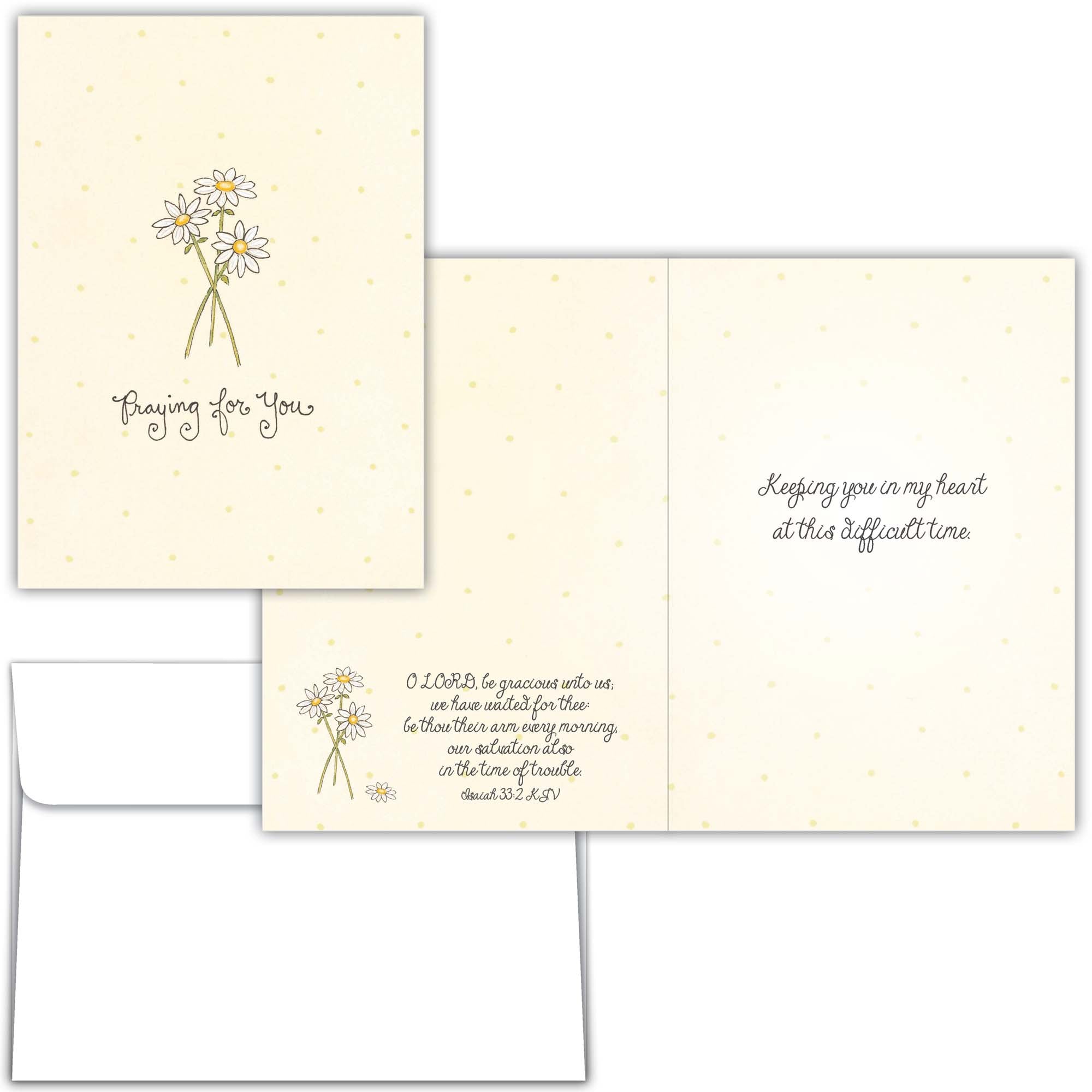Praying For You – Religious Sympathy Card With Daisies