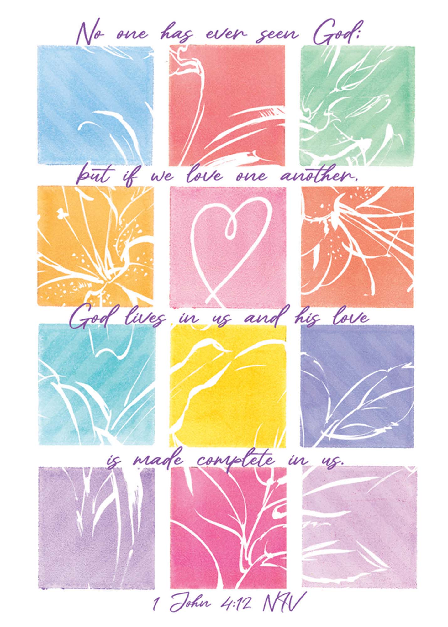 Colorful abstract design with text on a white background