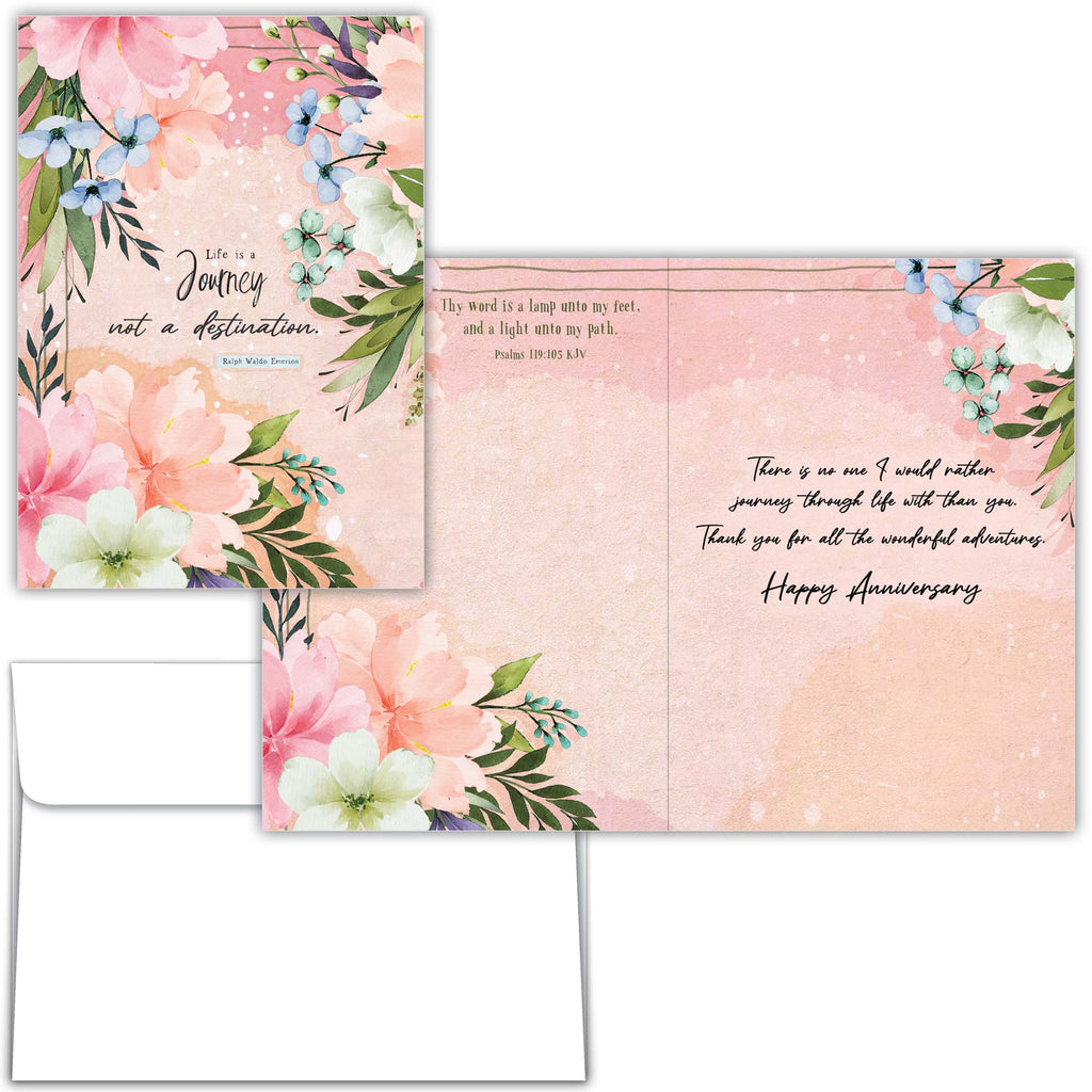 Religious Anniversary Card | Flower Box - Journey