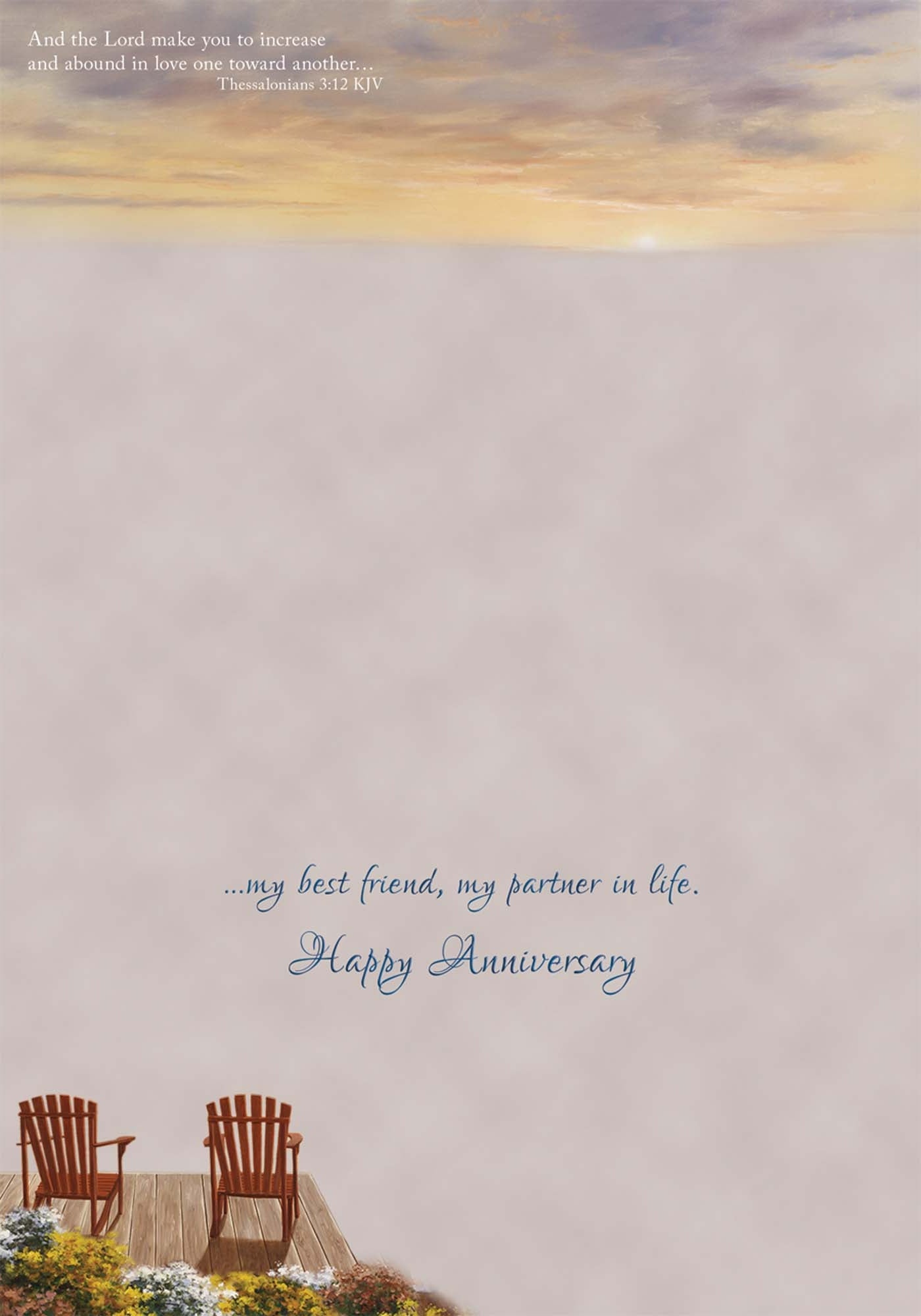 Religious Anniversary Card | Evening Deck View
