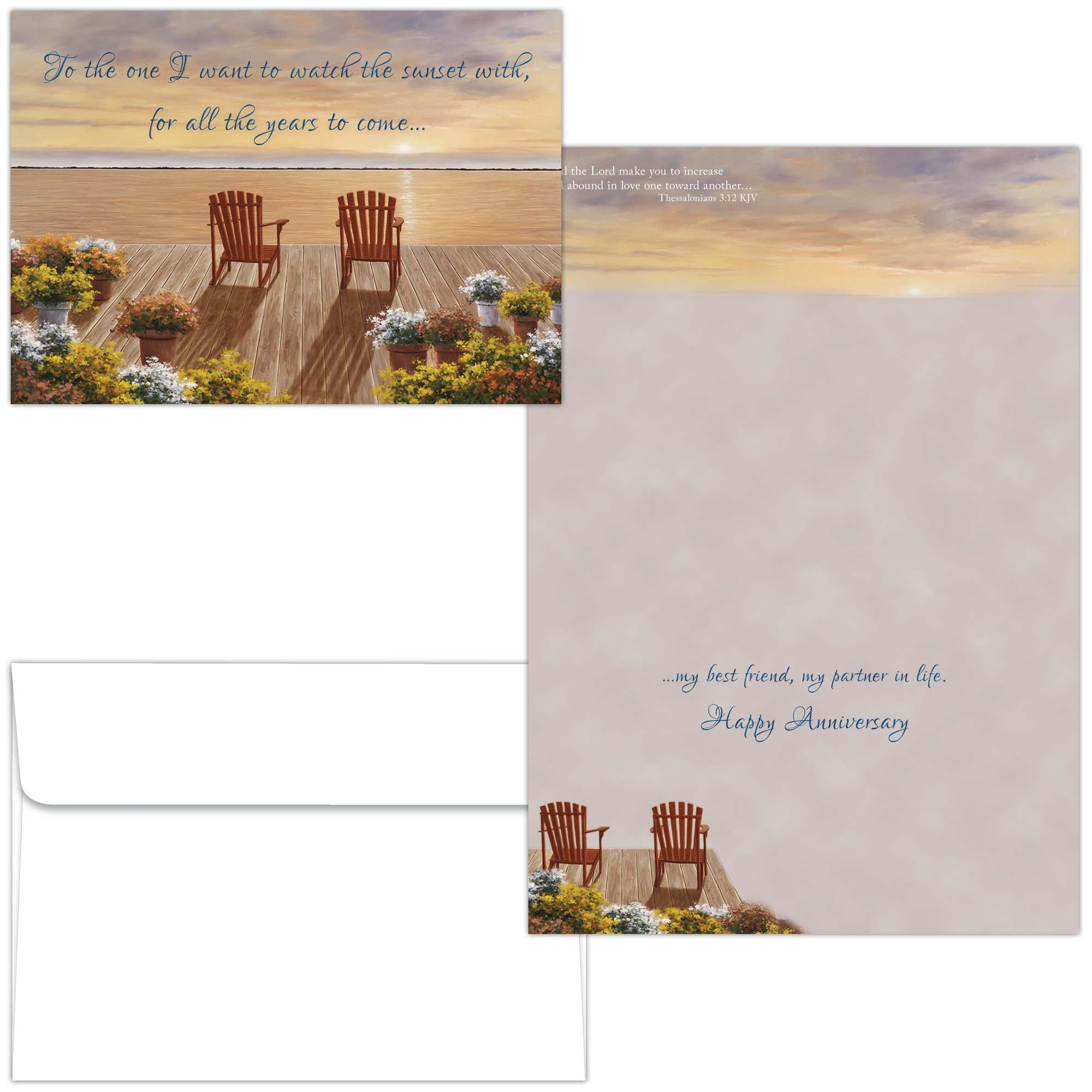 Religious Anniversary Card | Evening Deck View