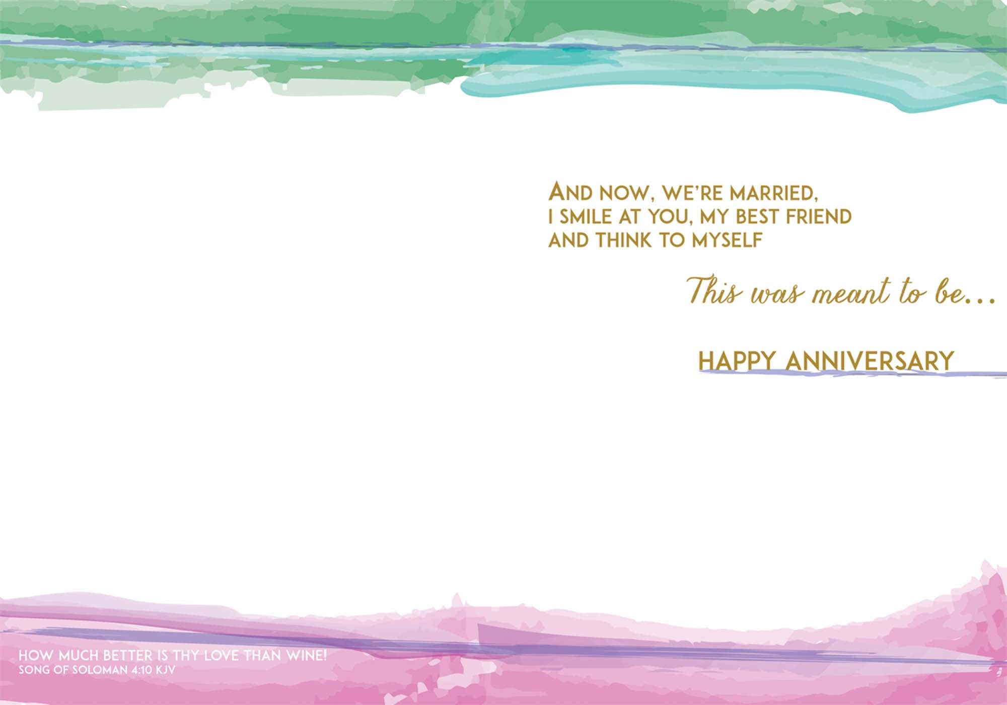 Christian Anniversary Card – “This Was Meant To Be” Watercolor Design