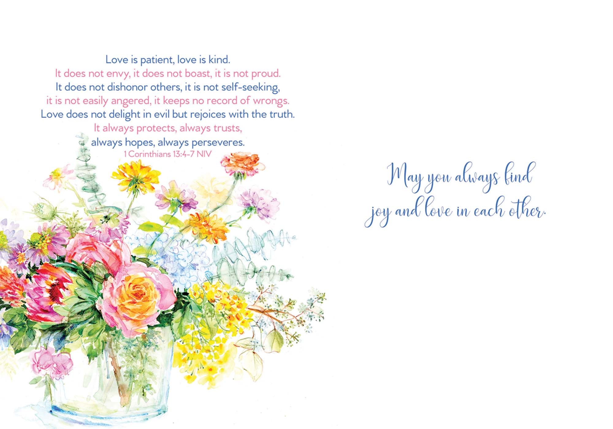 Floral arrangement with inspirational text on a light background