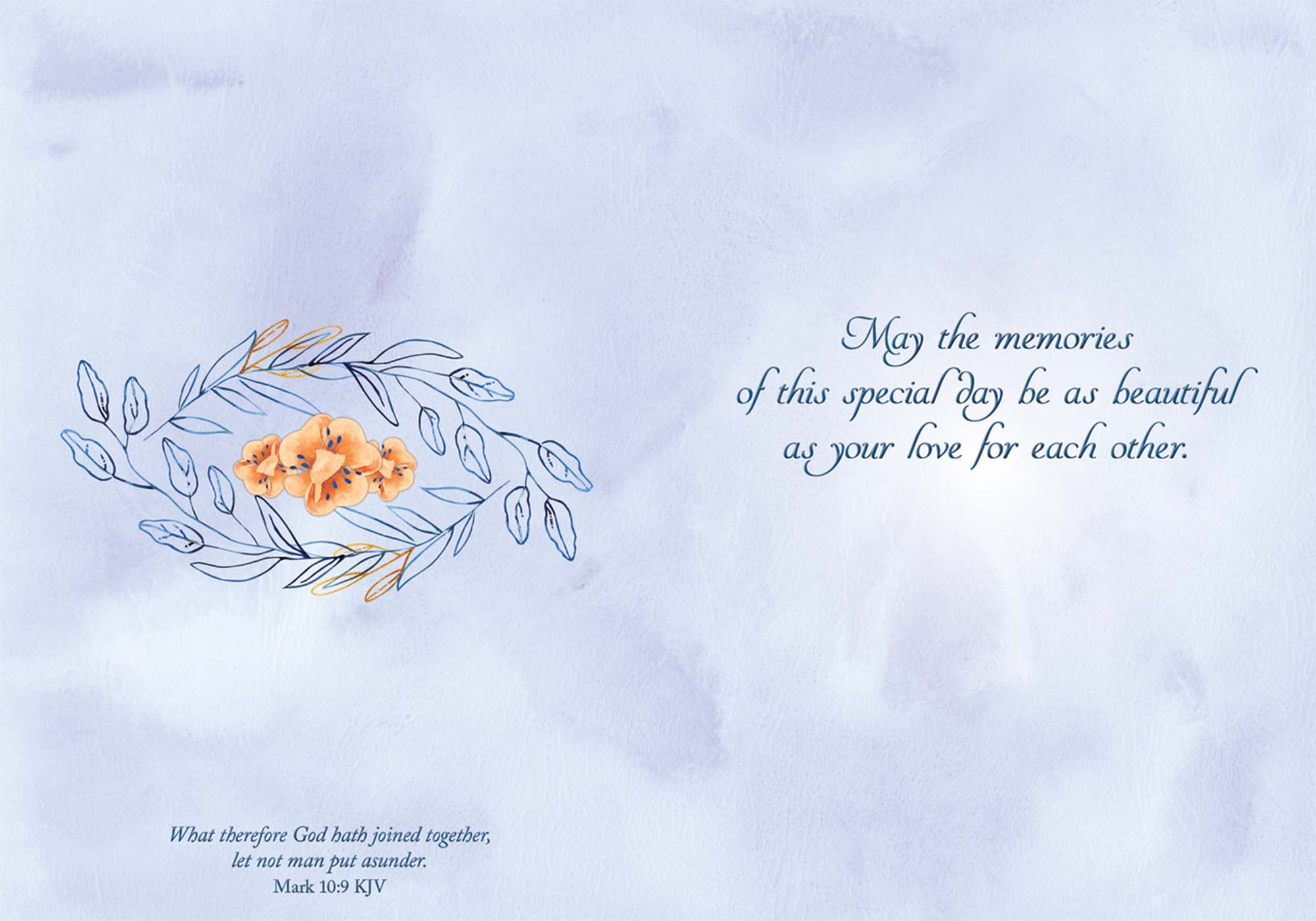 Floral design with text on a light blue background