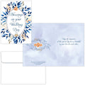 Wedding card with floral design and祝福语 on a white background