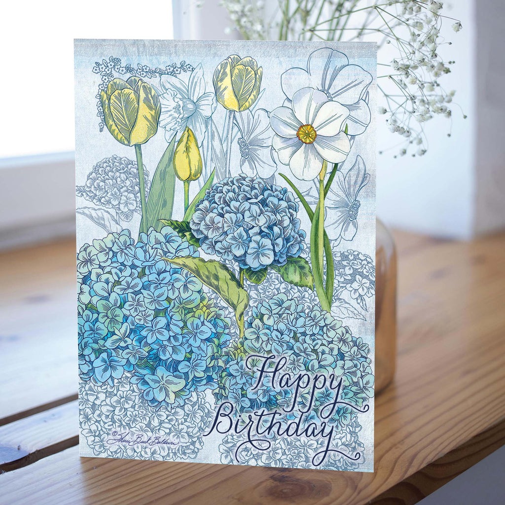 Christian Birthday Card | Blue Hydrangeas
