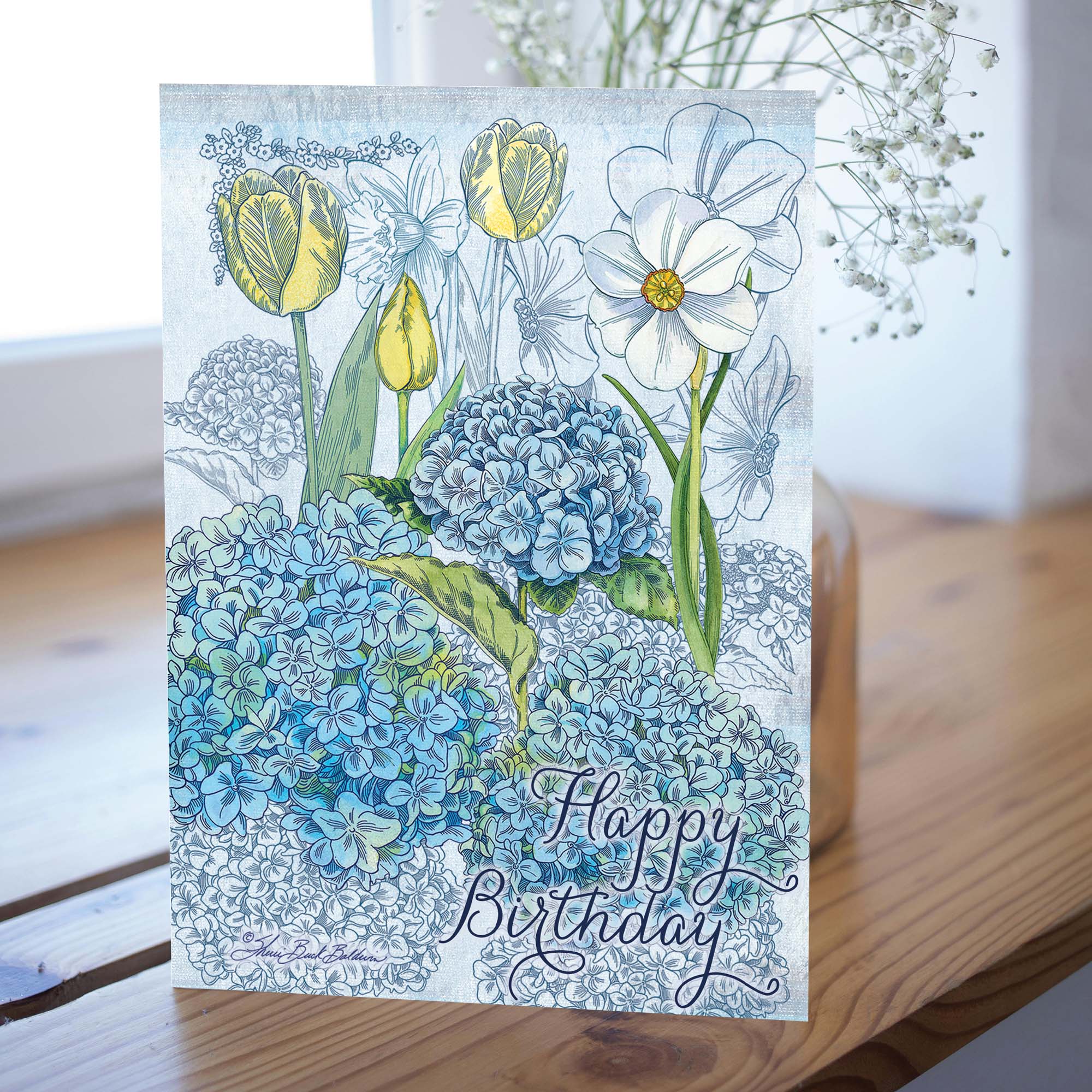 Christian Birthday Card | Blue Hydrangeas