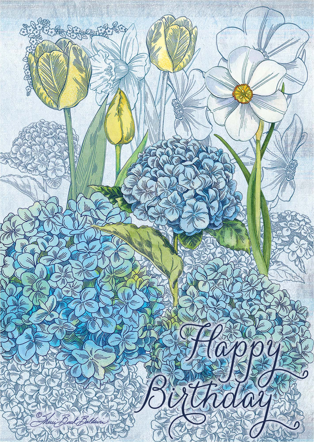Christian Birthday Card | Blue Hydrangeas