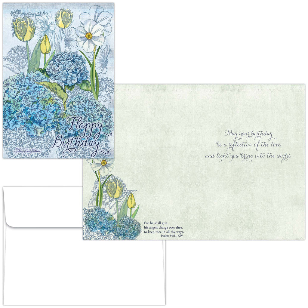 Christian Birthday Card | Blue Hydrangeas