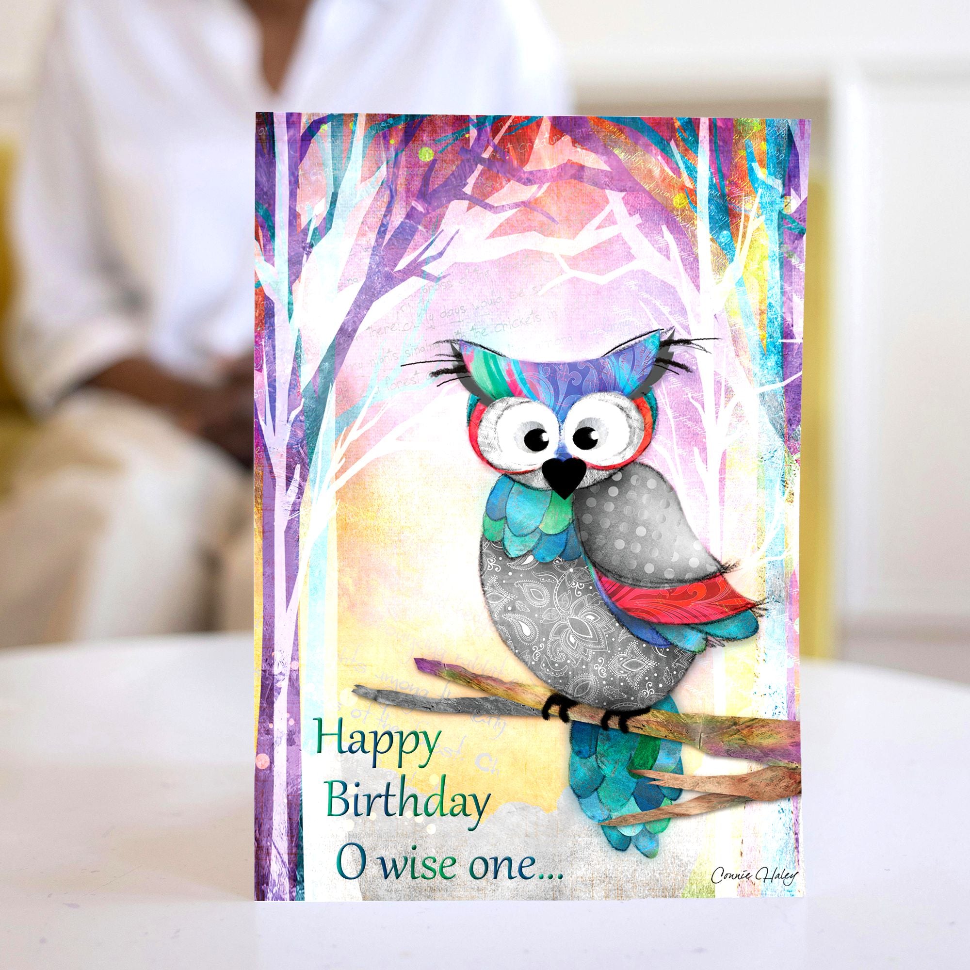 Christian Birthday Card | Owl on a Branch