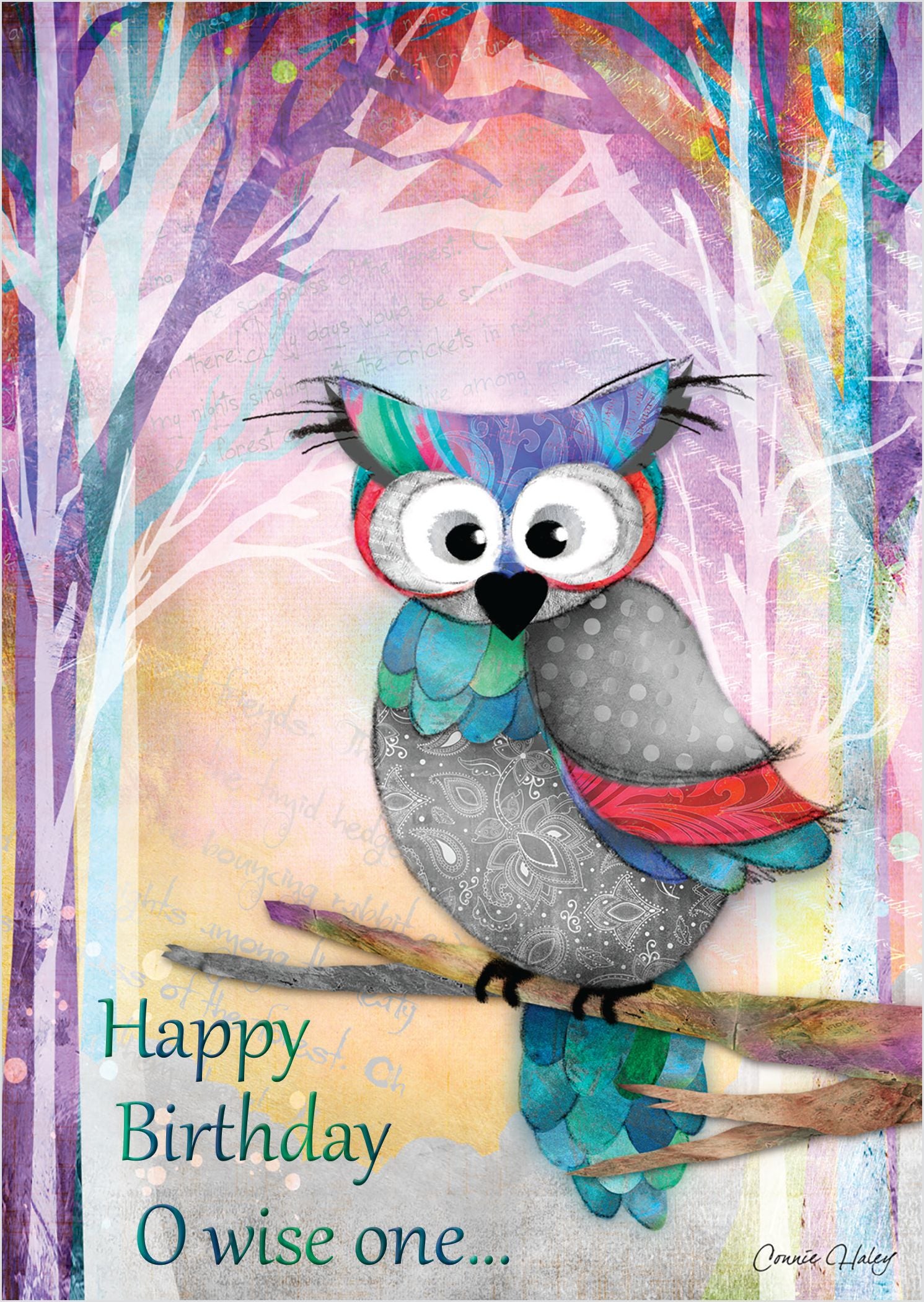 Christian Birthday Card | Owl on a Branch