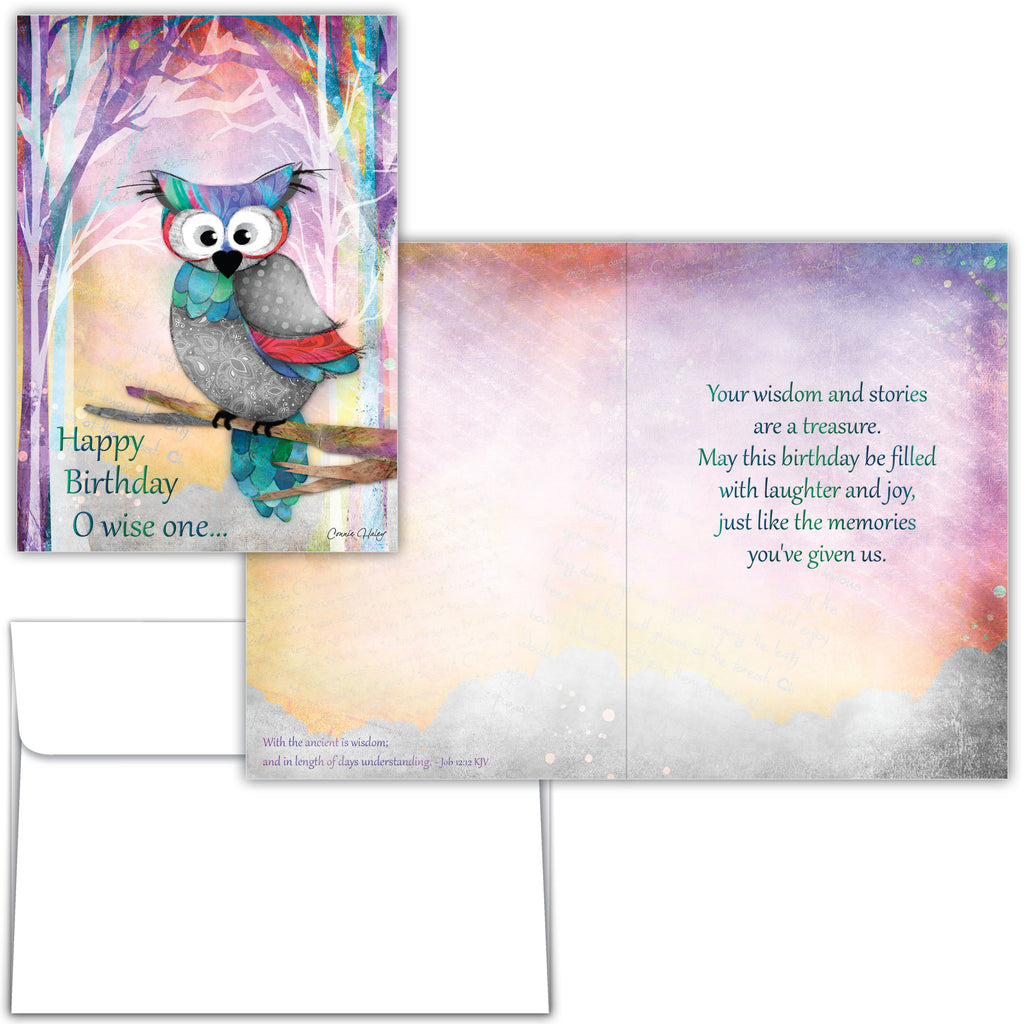 Christian Birthday Card | Owl on a Branch