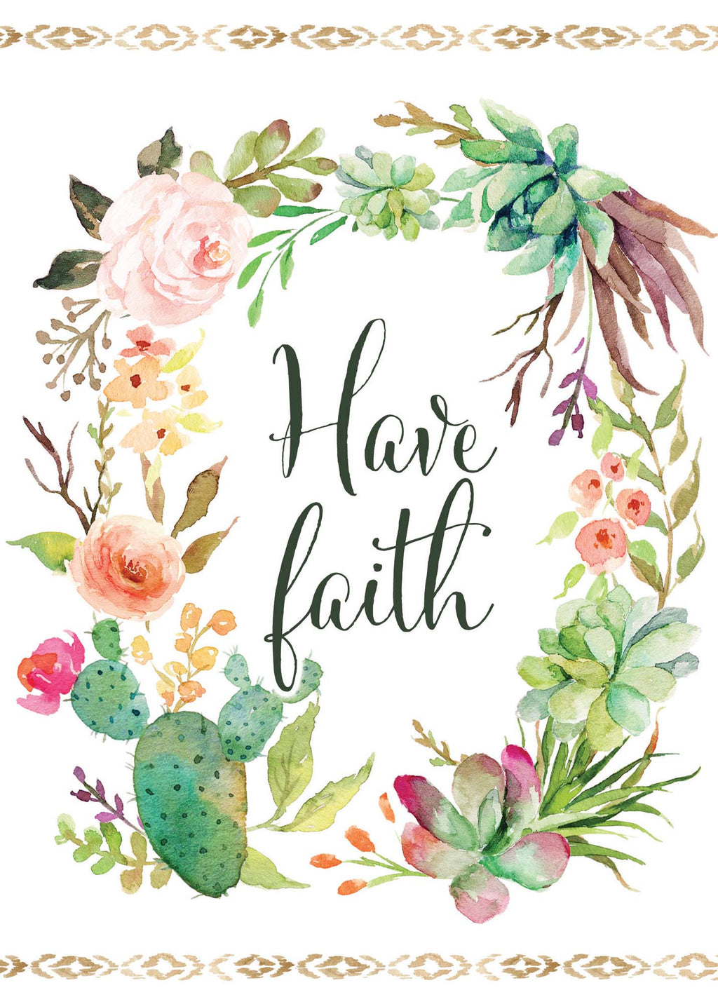 Christian Encouragement Card | Floral Wreath I