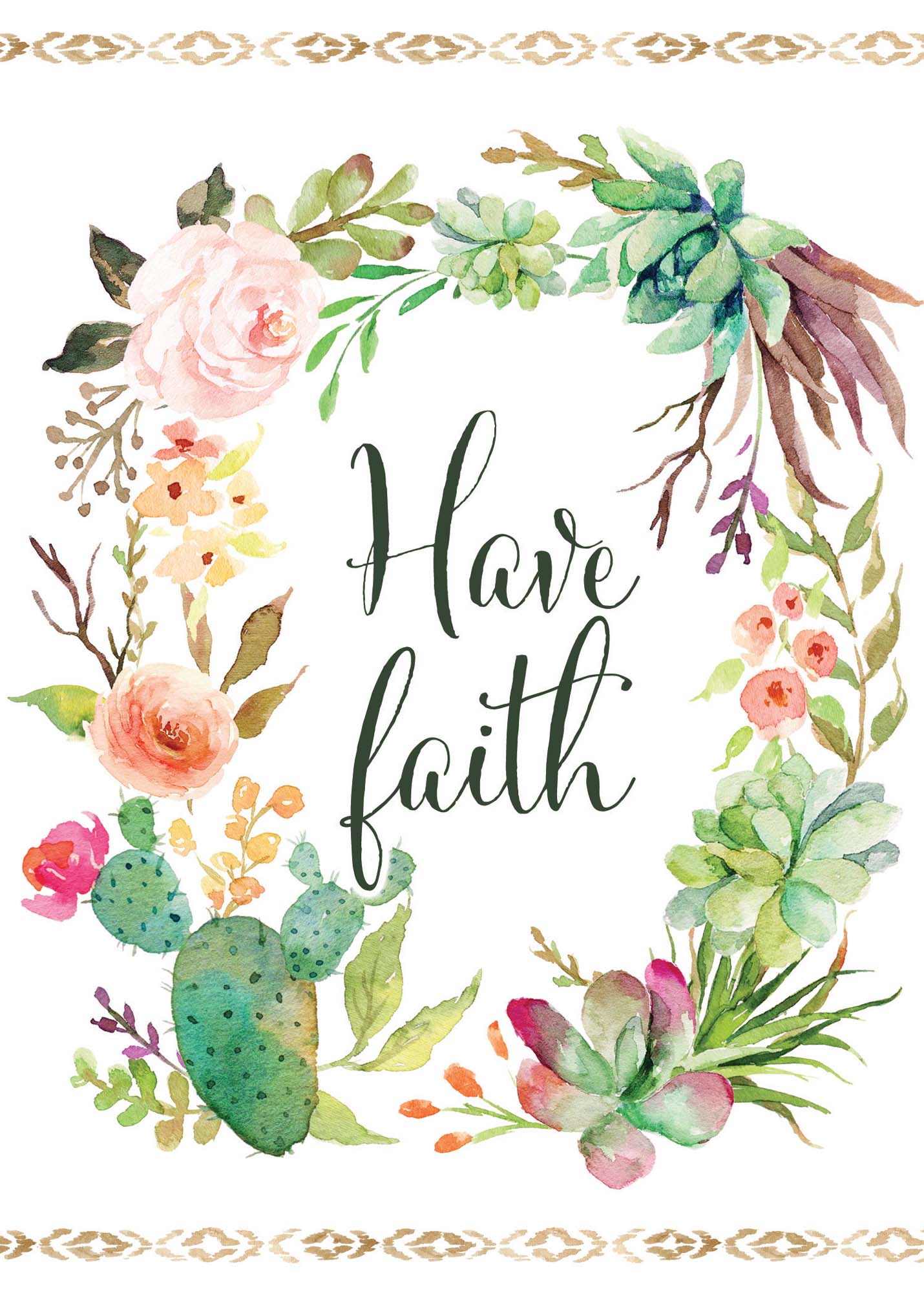 Christian Encouragement Card | Floral Wreath I