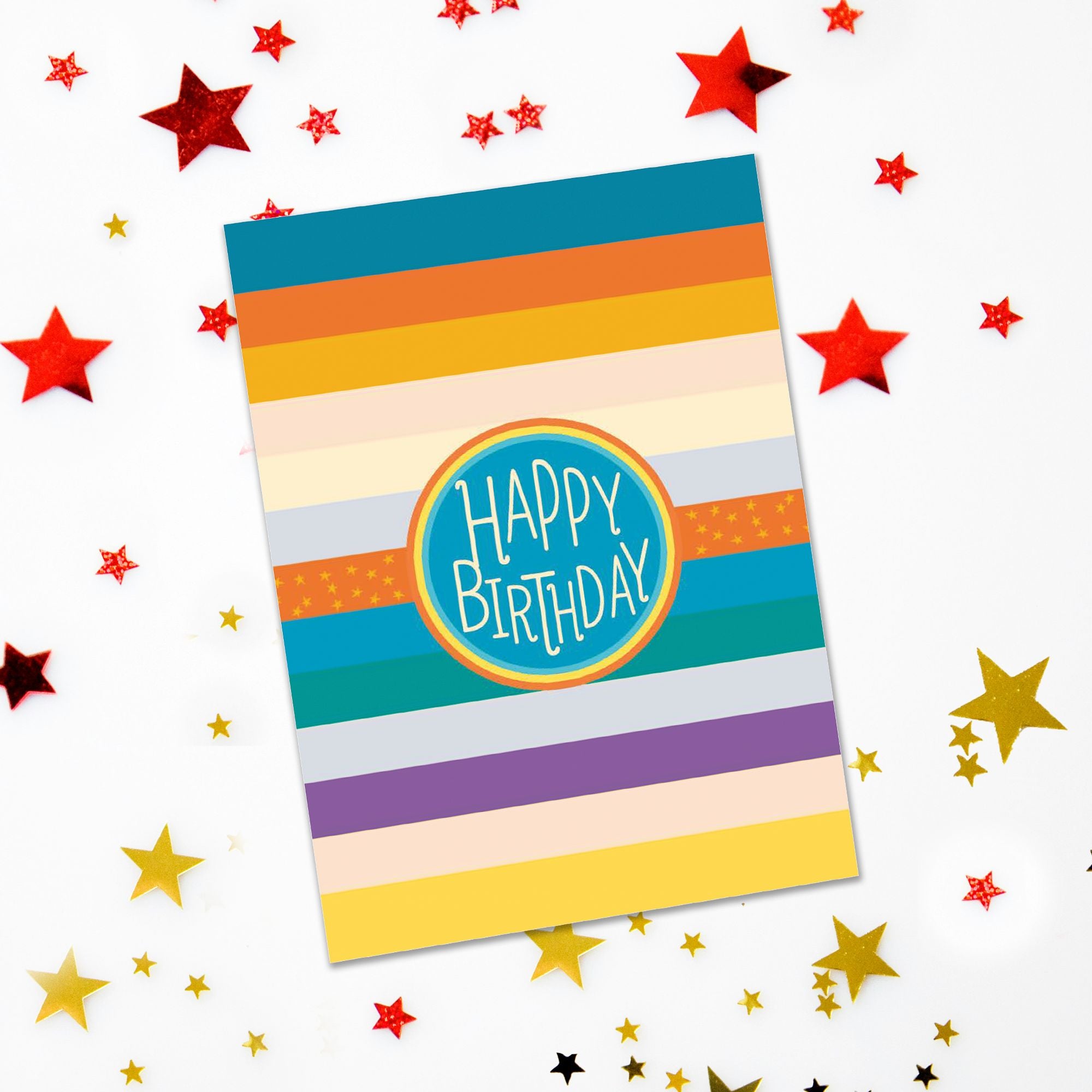 Christian Birthday Card | Happy Birthday Stripes