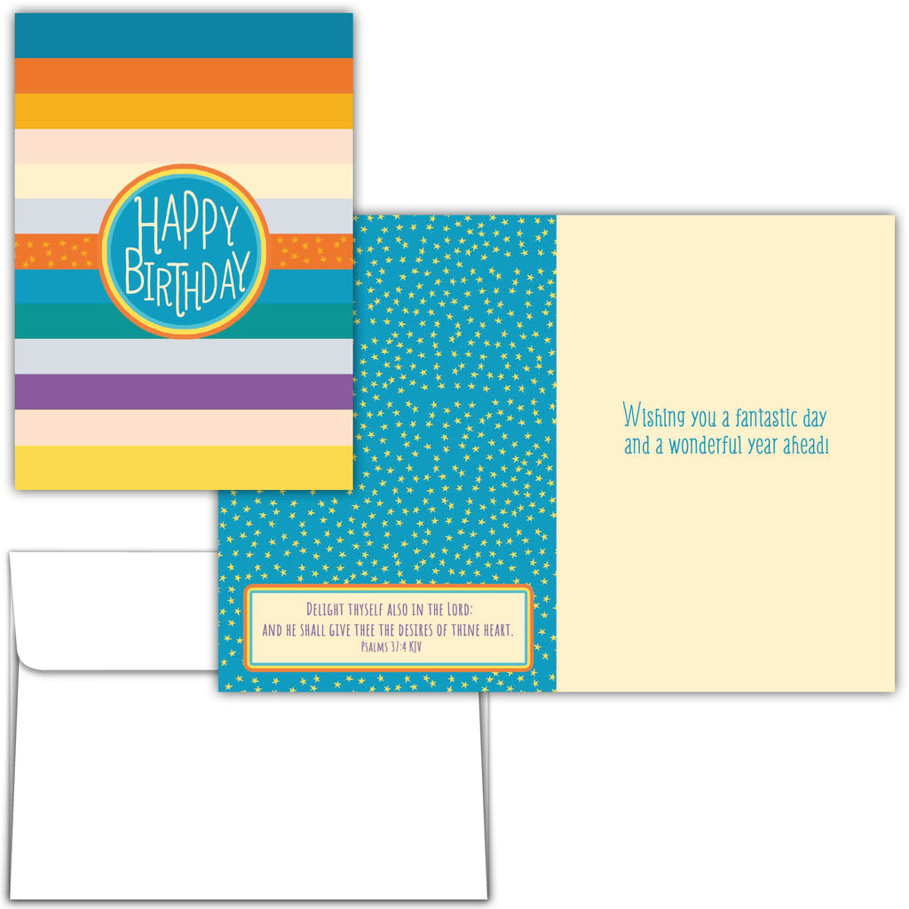 Christian Birthday Card | Happy Birthday Stripes