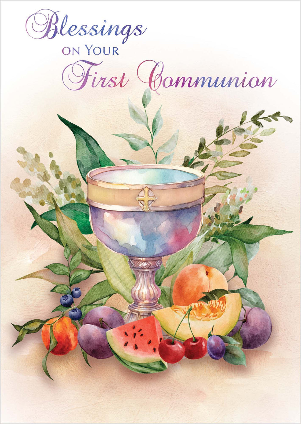Religious First Communion Card with KJV Scripture | First Communion
