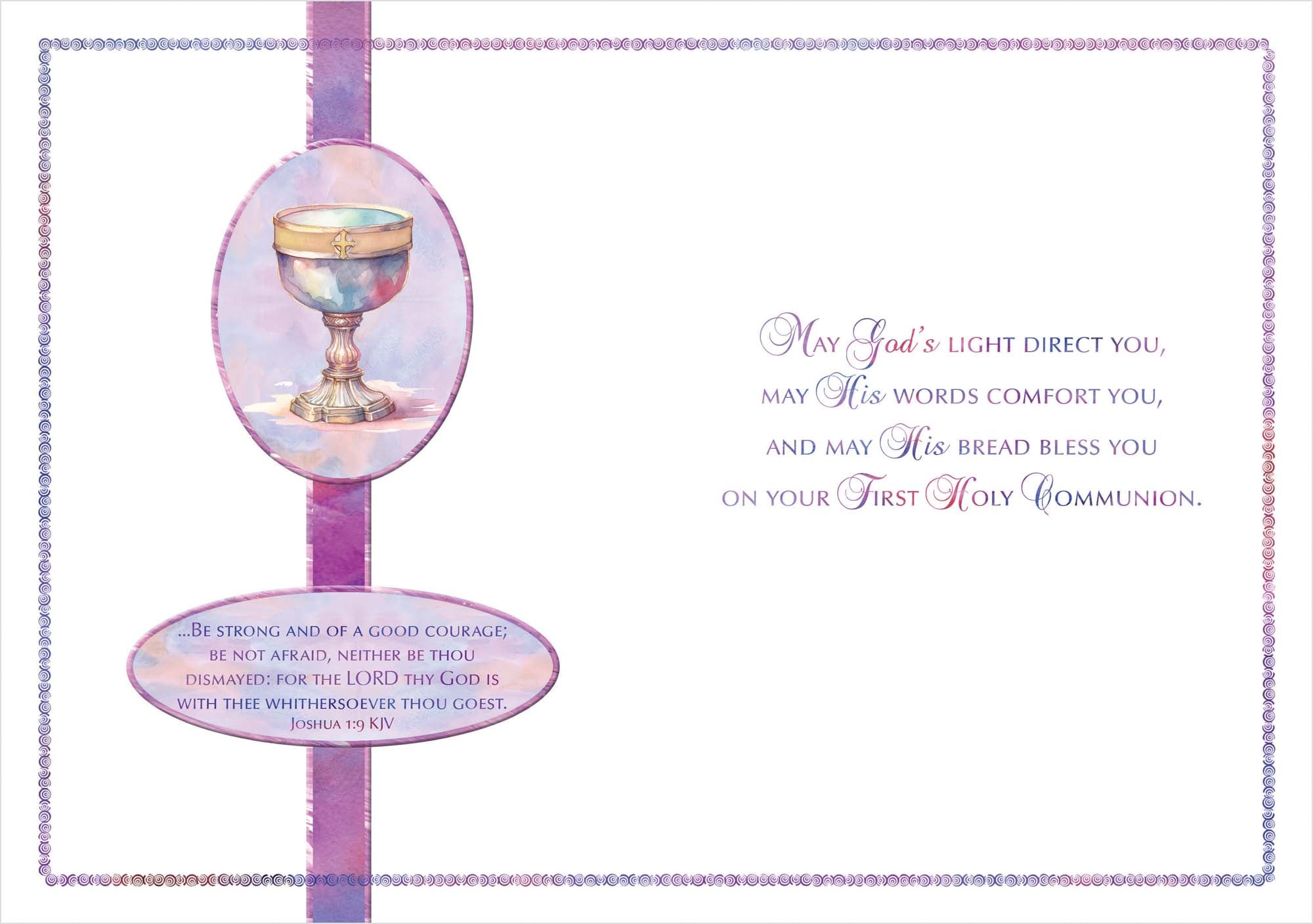 Religious First Communion Card with KJV Scripture | First Communion