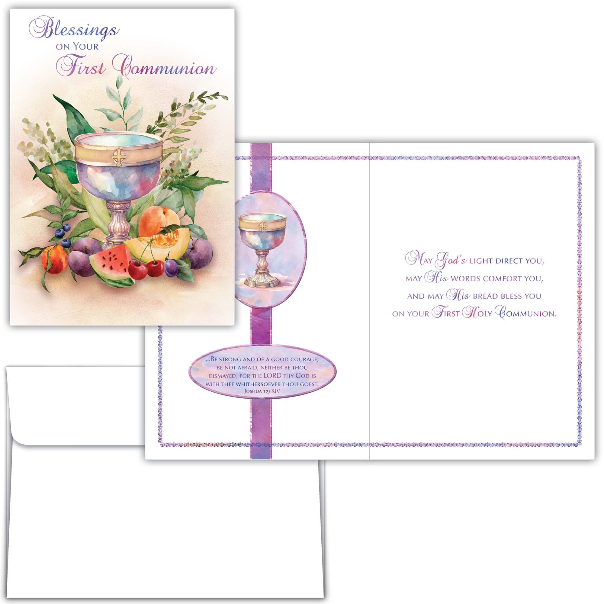 Religious First Communion Card with KJV Scripture | First Communion