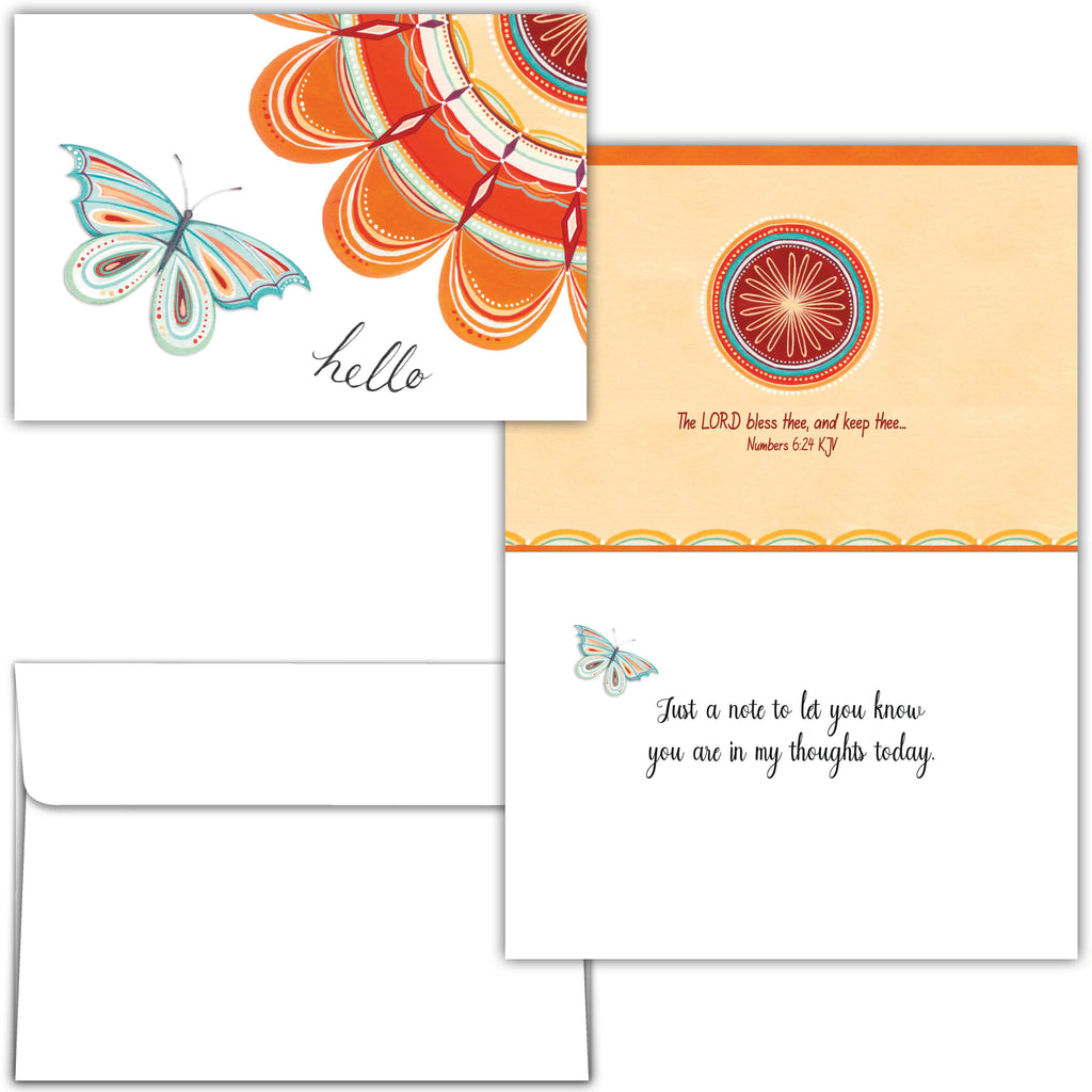Christian Friendship Card | Butterfly and Flower