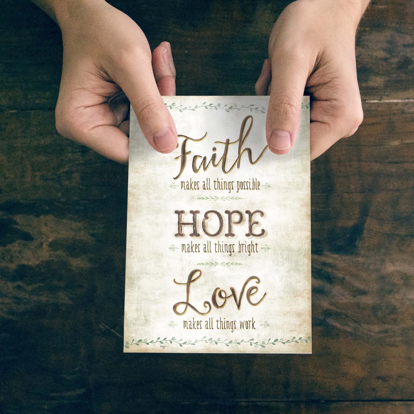 Religious Ministry Appreciation Card – All Things - Faith Hope Love