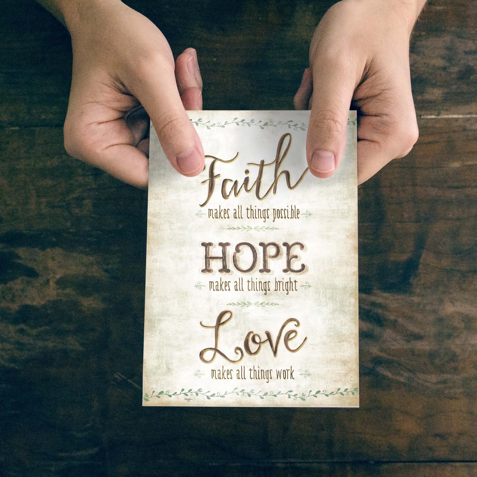 Religious Ministry Appreciation Card – All Things - Faith Hope Love