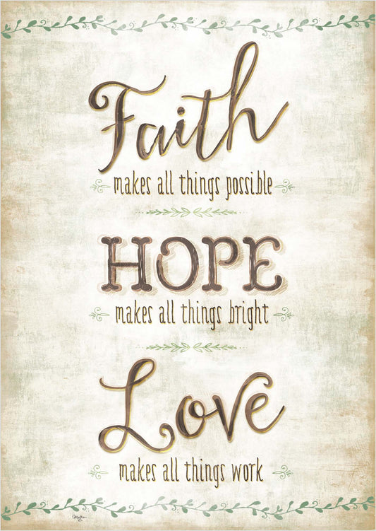 Religious Ministry Appreciation Card – All Things - Faith Hope Love