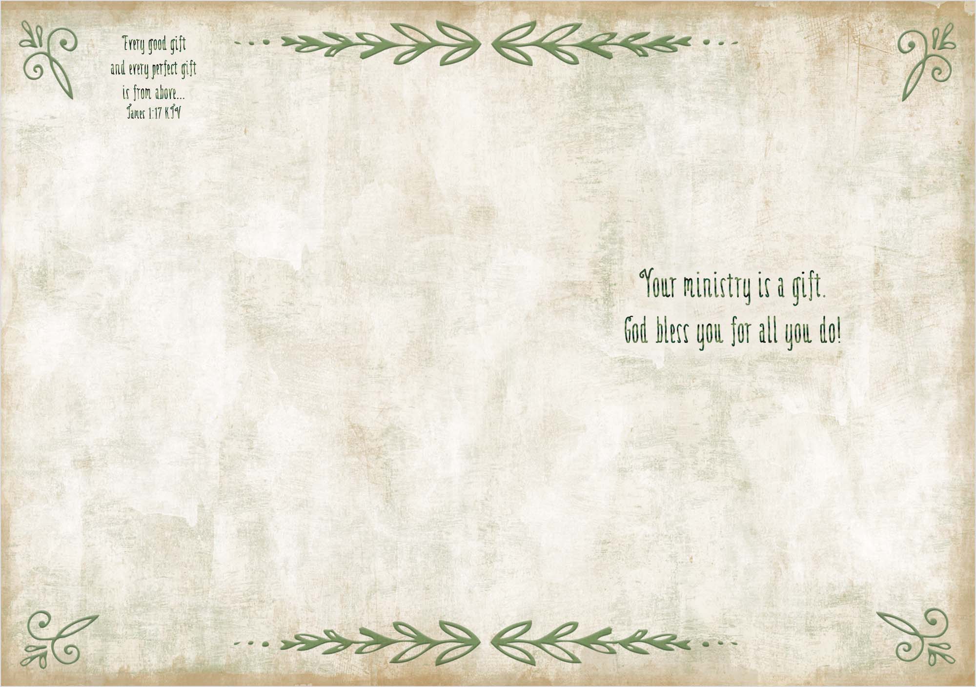 Religious Ministry Appreciation Card – All Things - Faith Hope Love