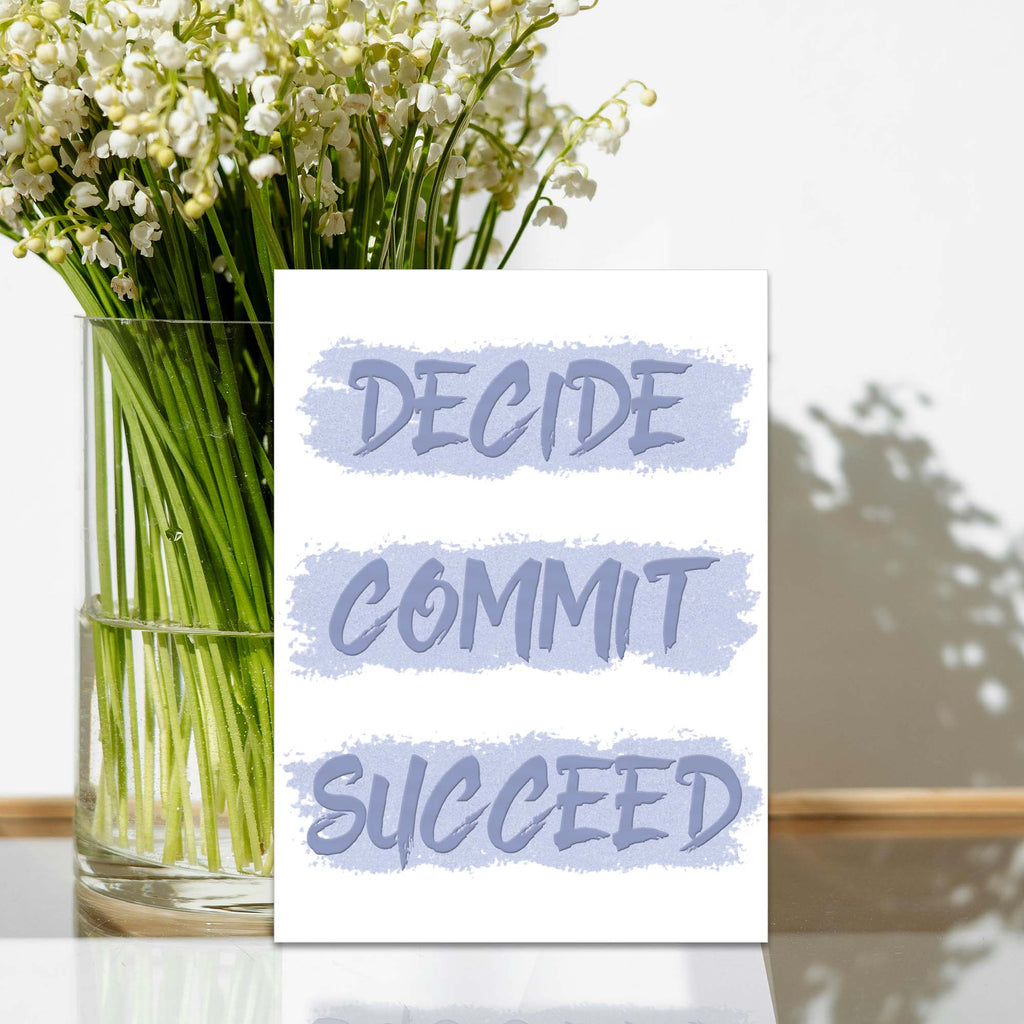 Religious Graduation Greeting Card - Decide, Commit, Succeed