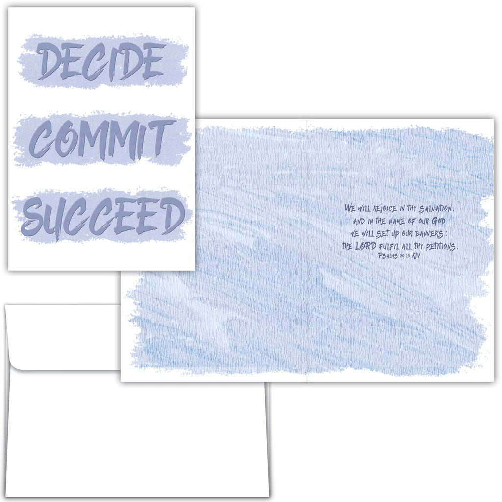 Religious Graduation Greeting Card - Decide, Commit, Succeed