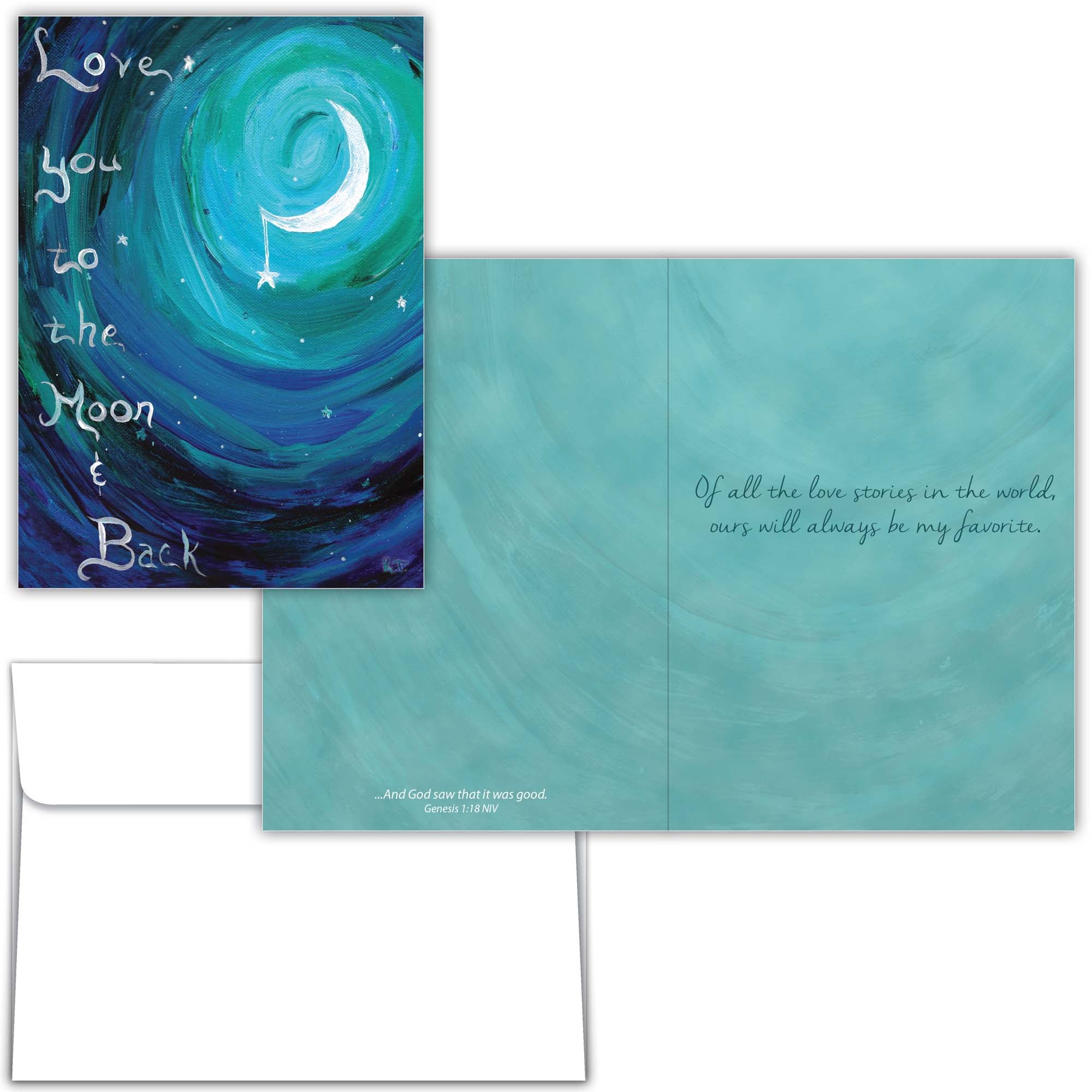 Christian Anniversary Card | Love you to the Moon and Back
