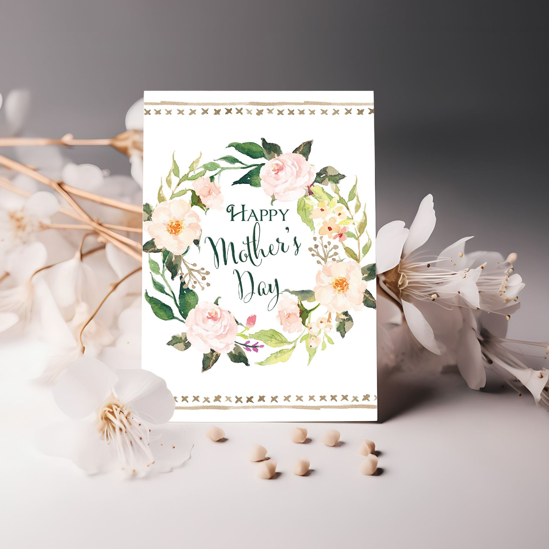 Christian Mother’s Day Card with KJV Scripture – Floral Wreath