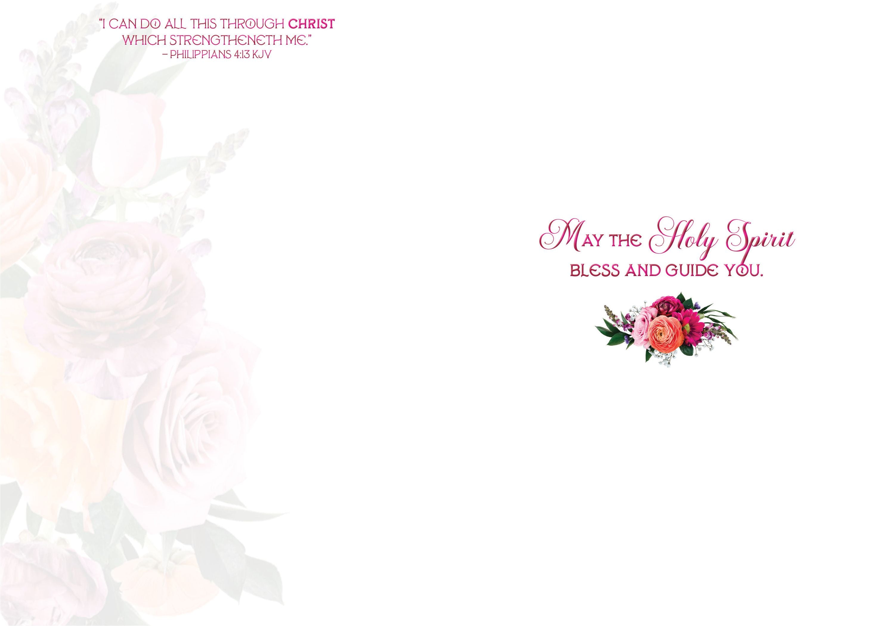 Floral Cross Confirmation Card with KJV Scripture | Shared Blessings