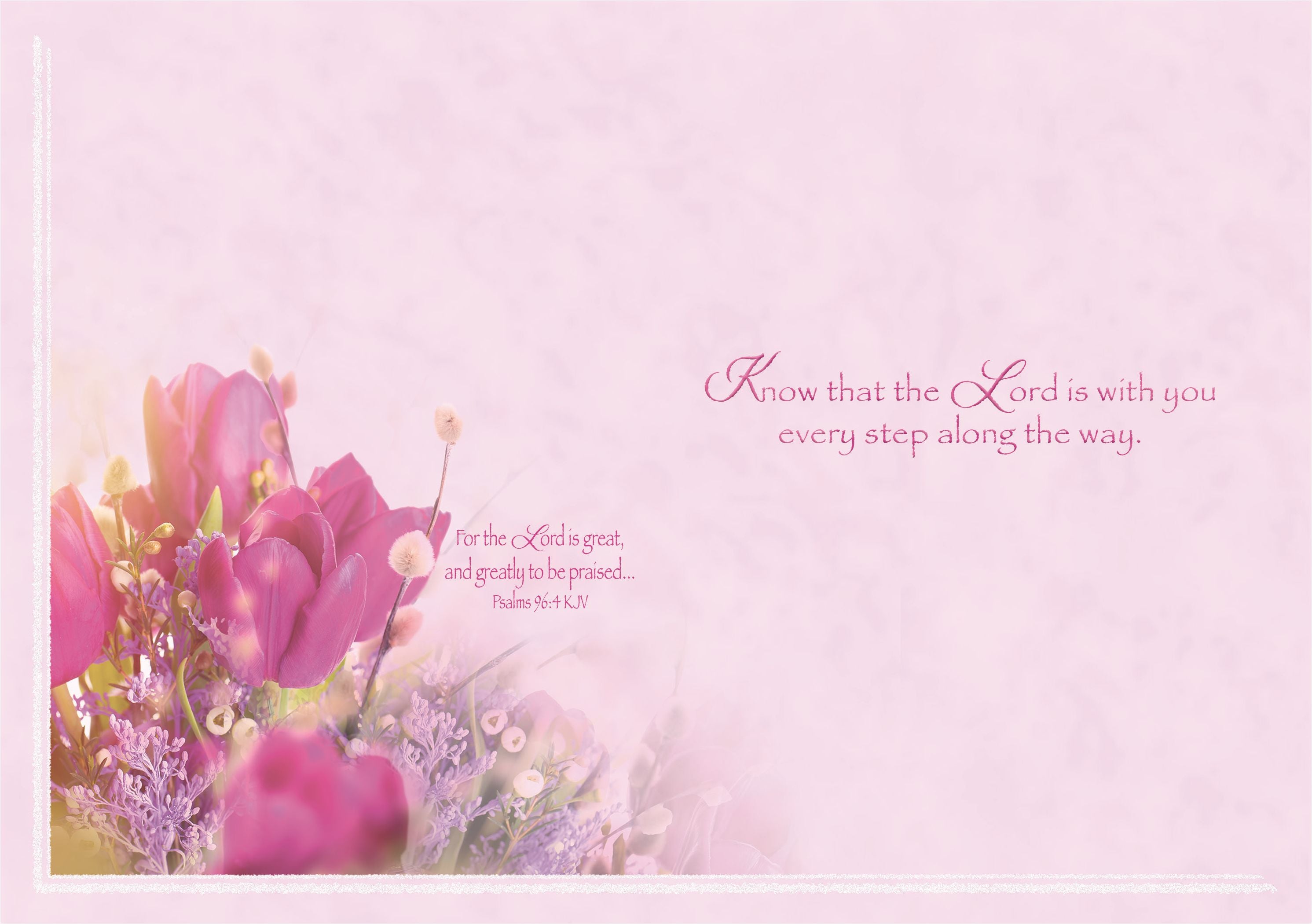 Religious Birthday Card - Shining Delicate Tulips