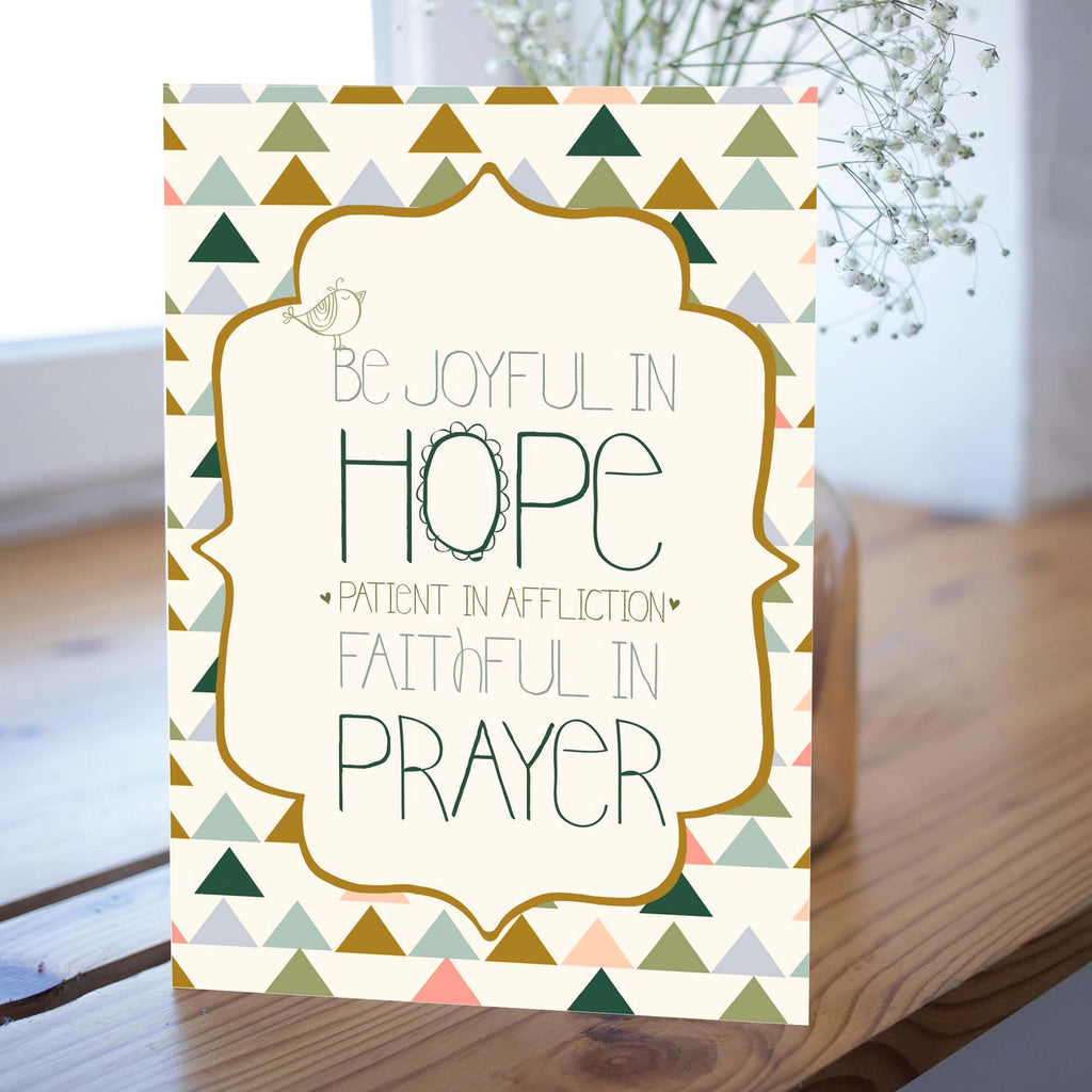 Religious Encouragement Card | Be Joyful in Hope