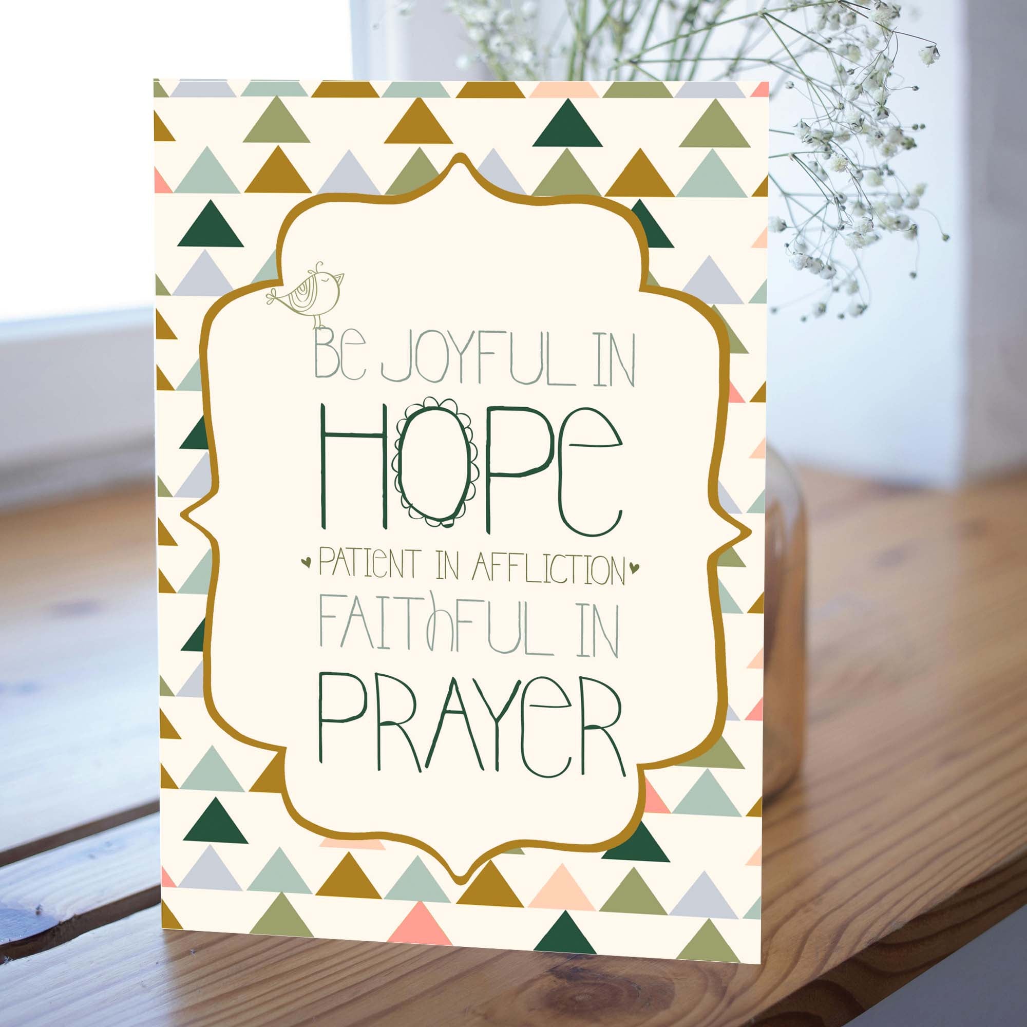 Religious Encouragement Card | Be Joyful in Hope