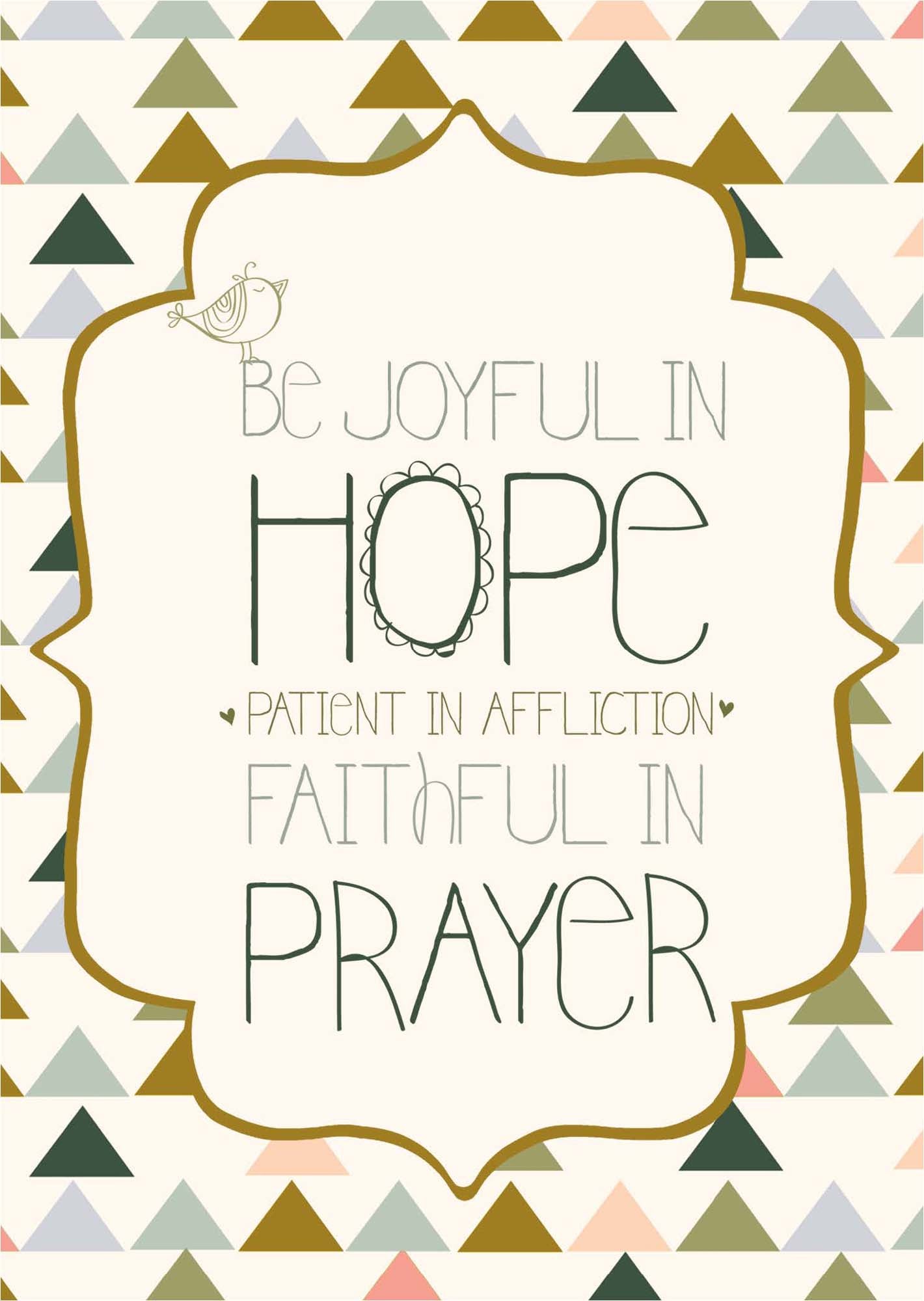 Religious Encouragement Card | Be Joyful in Hope