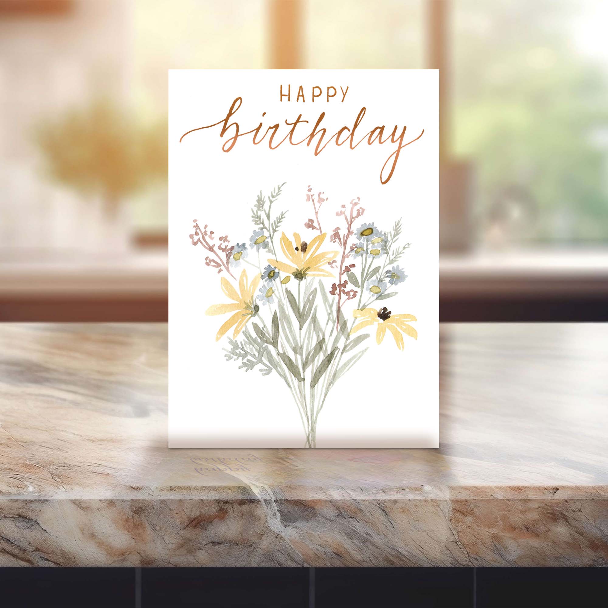 Religious Birthday Card – Wild Flower Birthday with KJV Scripture