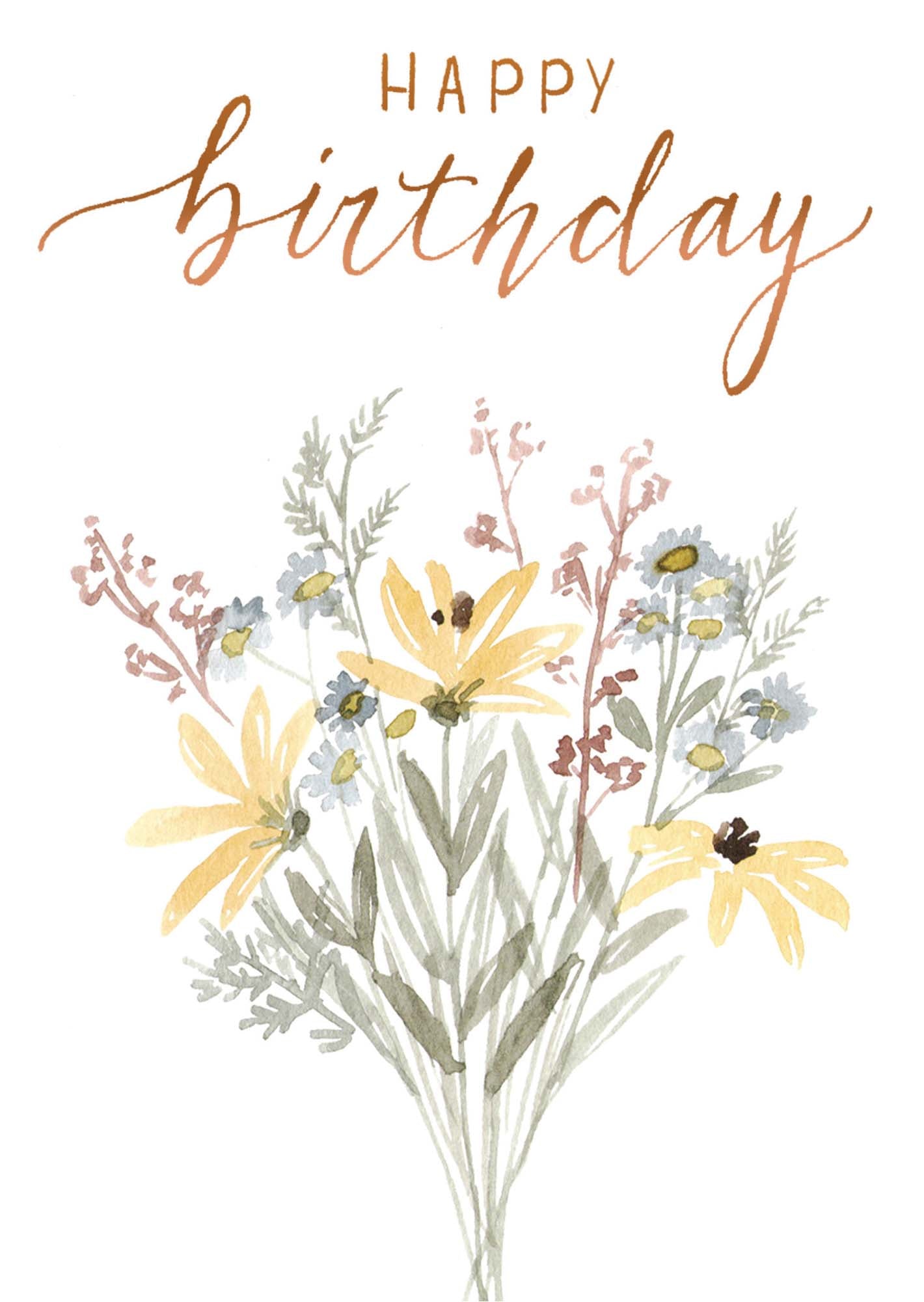 Religious Birthday Card – Wild Flower Birthday with KJV Scripture