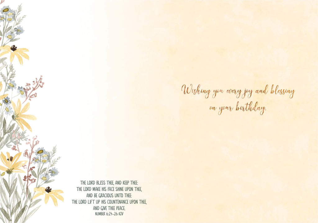 Religious Birthday Card – Wild Flower Birthday with KJV Scripture