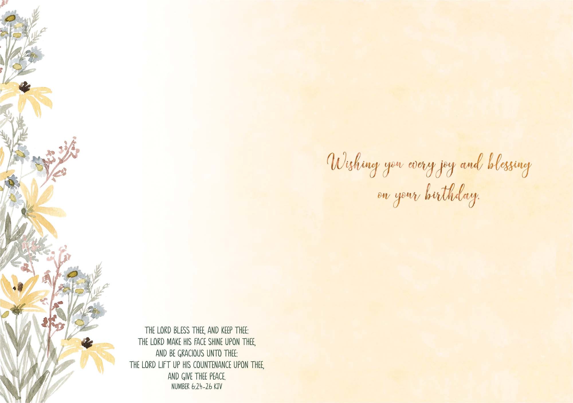 Religious Birthday Card – Wild Flower Birthday with KJV Scripture