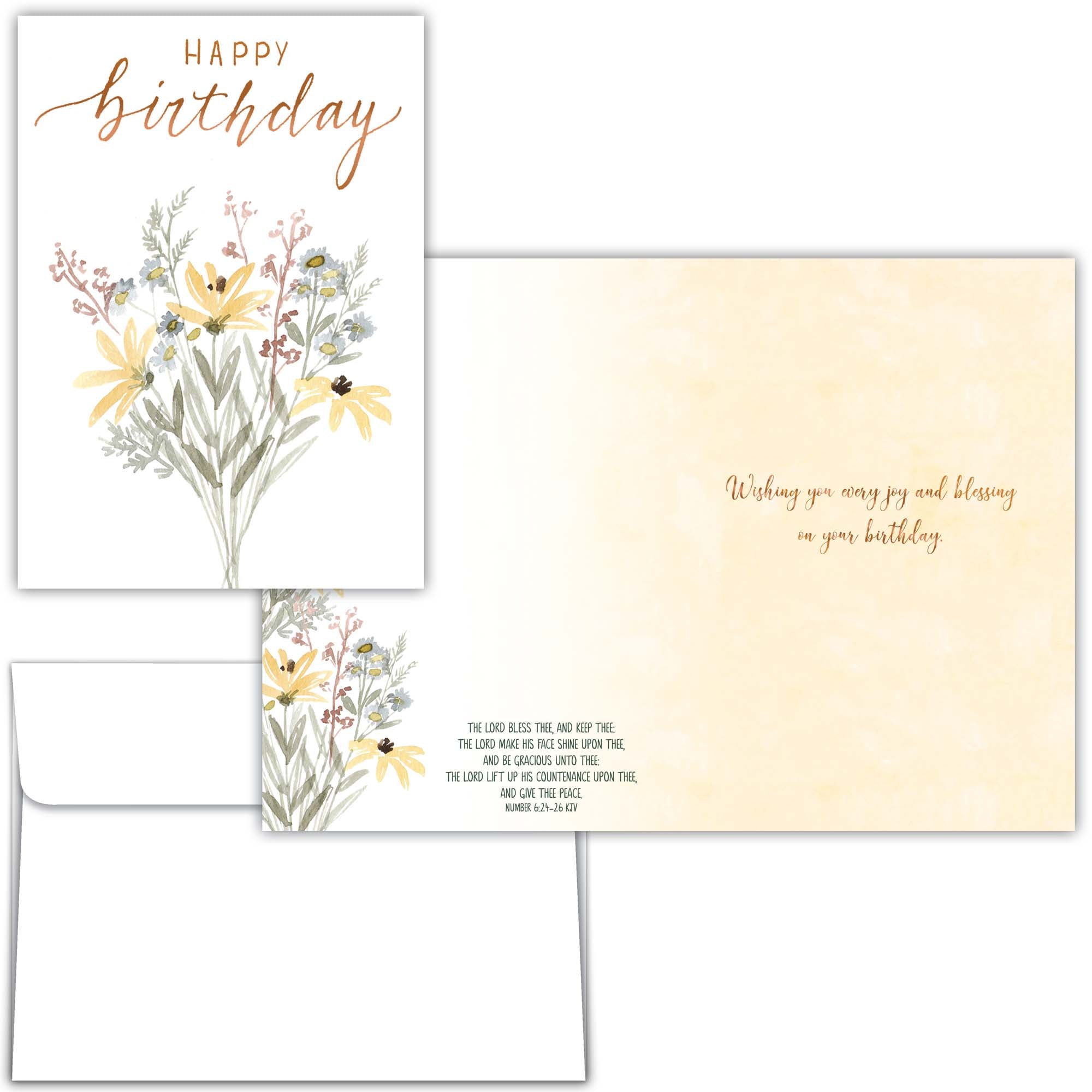 Religious Birthday Card – Wild Flower Birthday with KJV Scripture