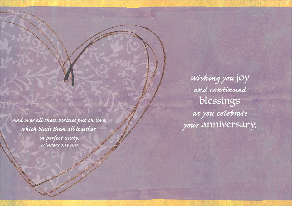 Anniversary card with heart design
