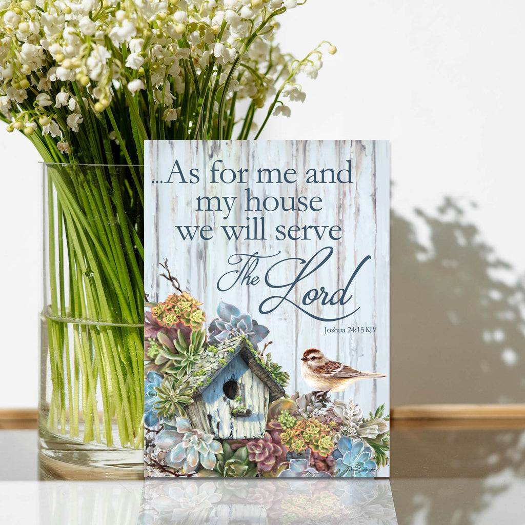 planted in the house of the lord kjv As For Me and My House Christian Encouragement Card – Crown Point Graphics