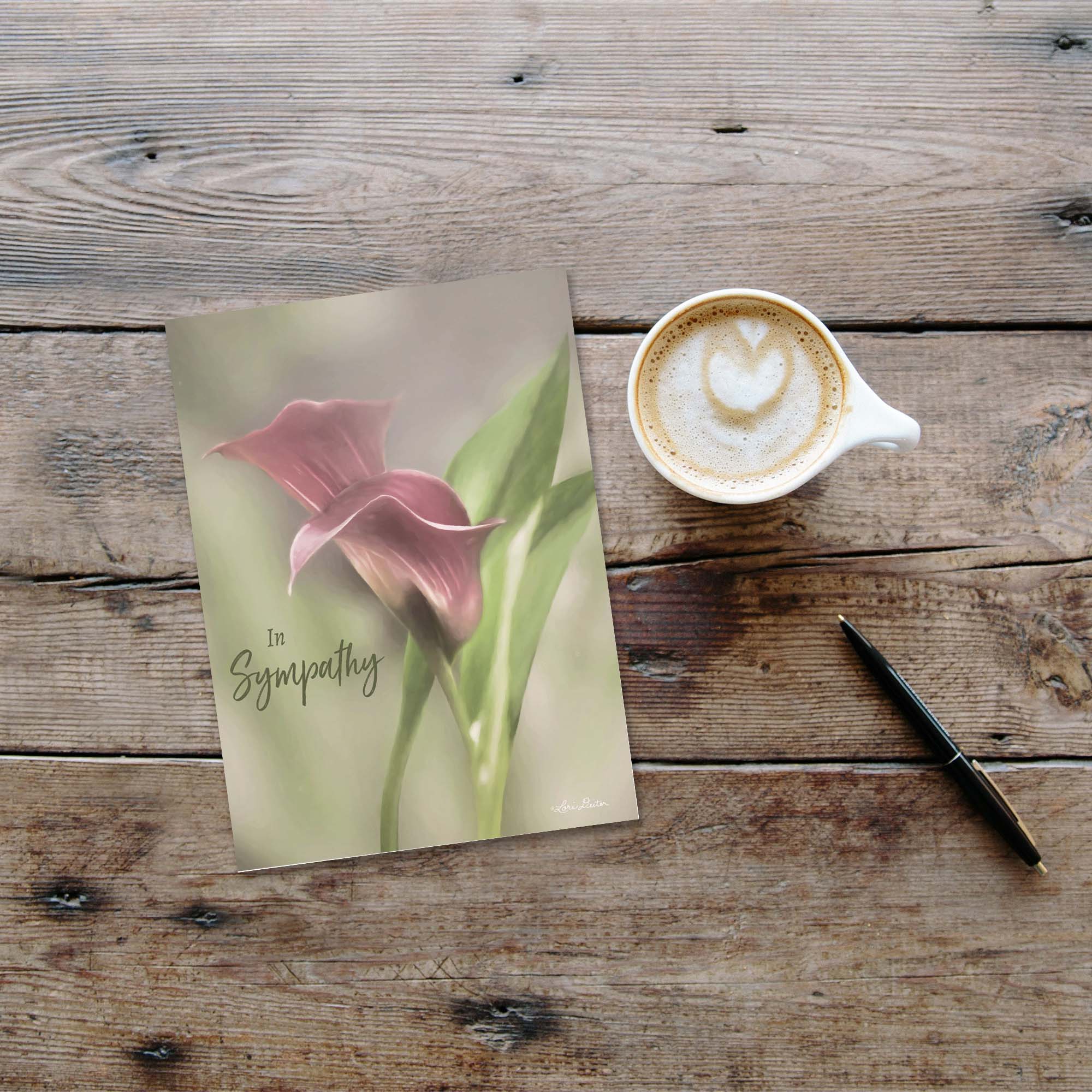 Pink Calla Lilly | Christian Sympathy Card with scripture