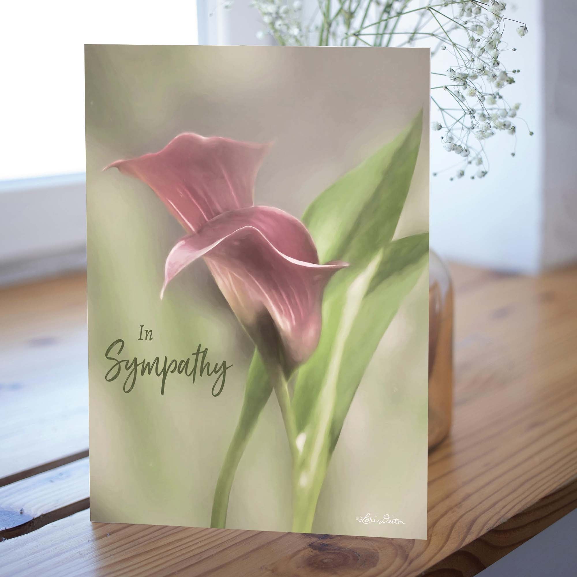 Pink Calla Lilly | Christian Sympathy Card with scripture
