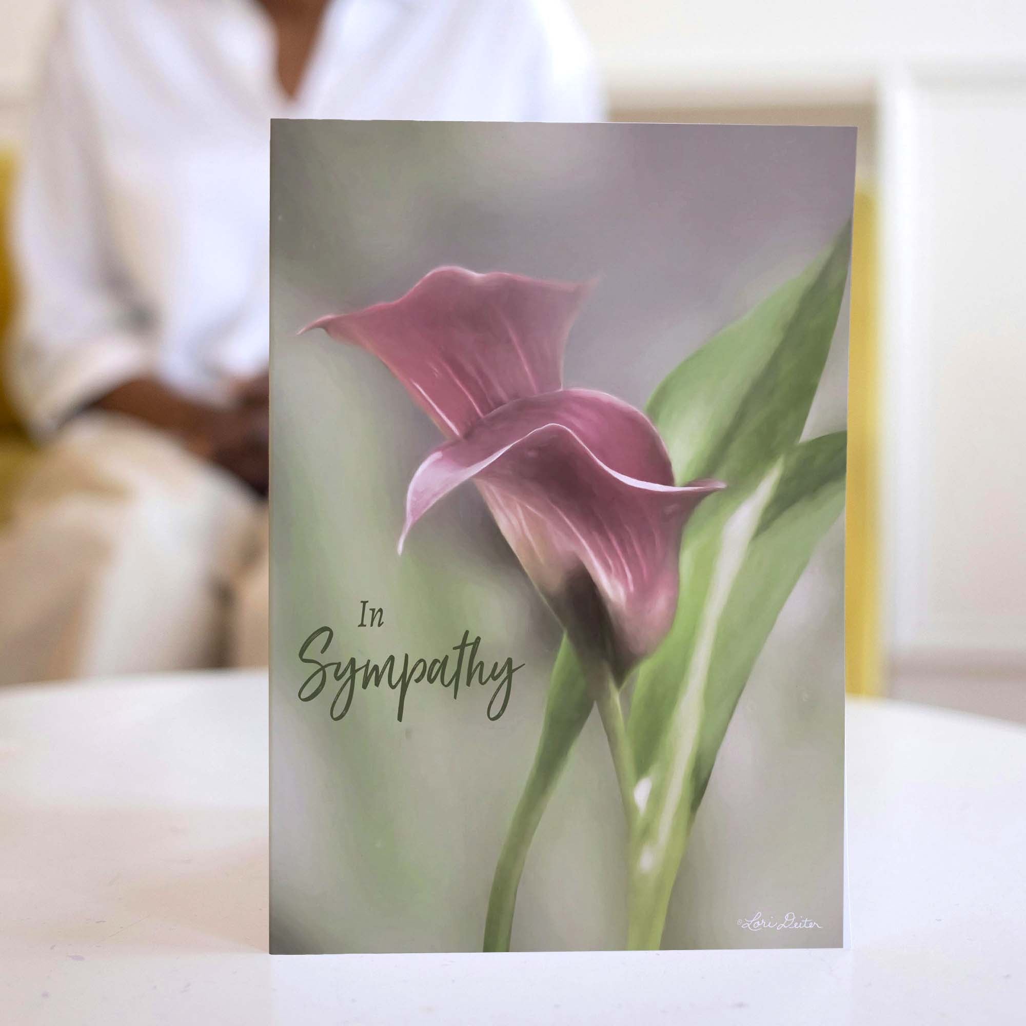 Pink Calla Lilly | Christian Sympathy Card with scripture