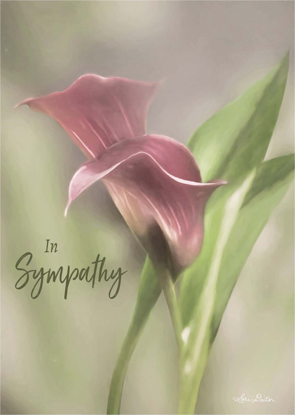 Pink Calla Lilly | Christian Sympathy Card with scripture